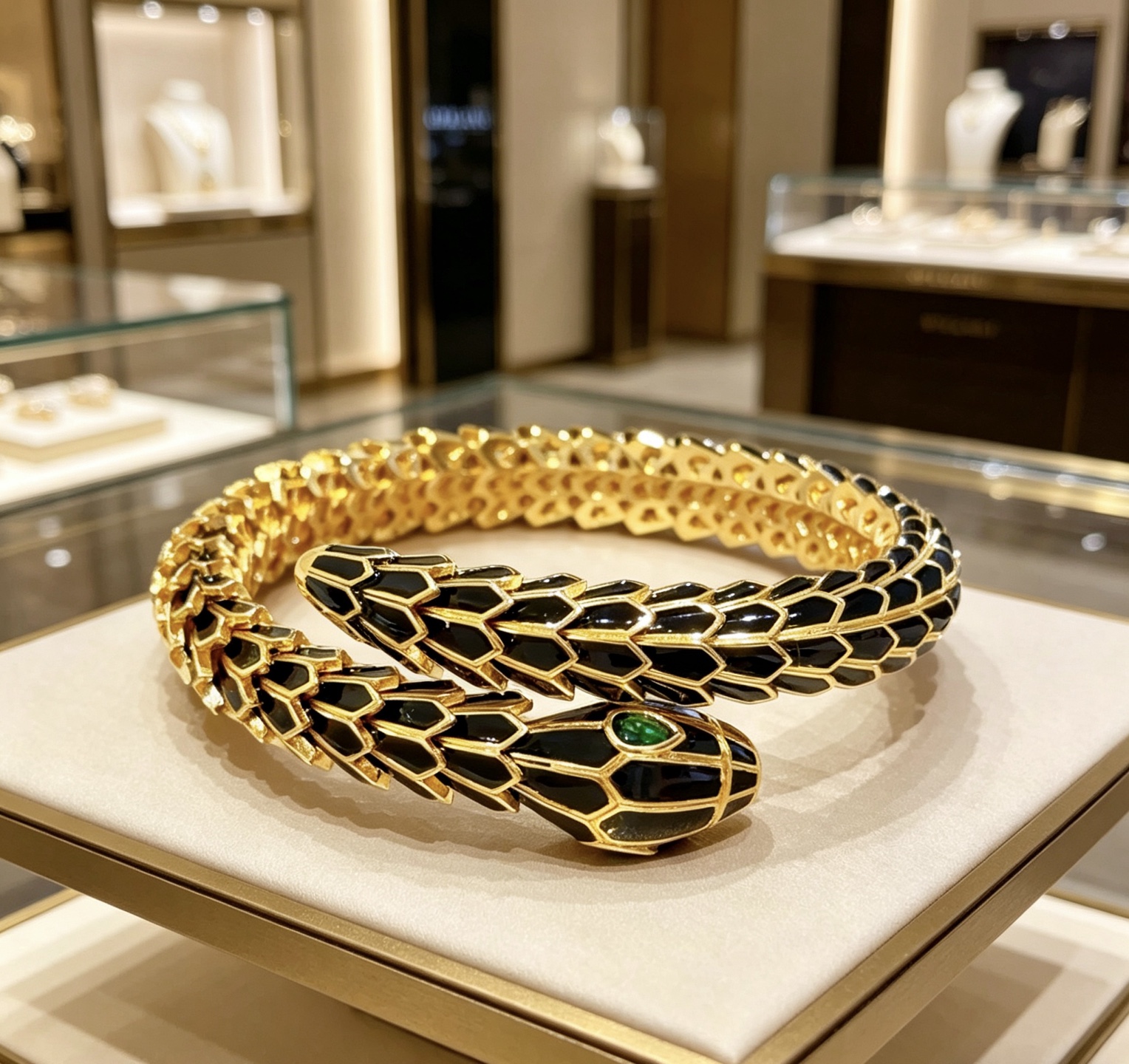 Bvlgari 宝格丽手镯Serpenti Viper系列间蛇骨手镯