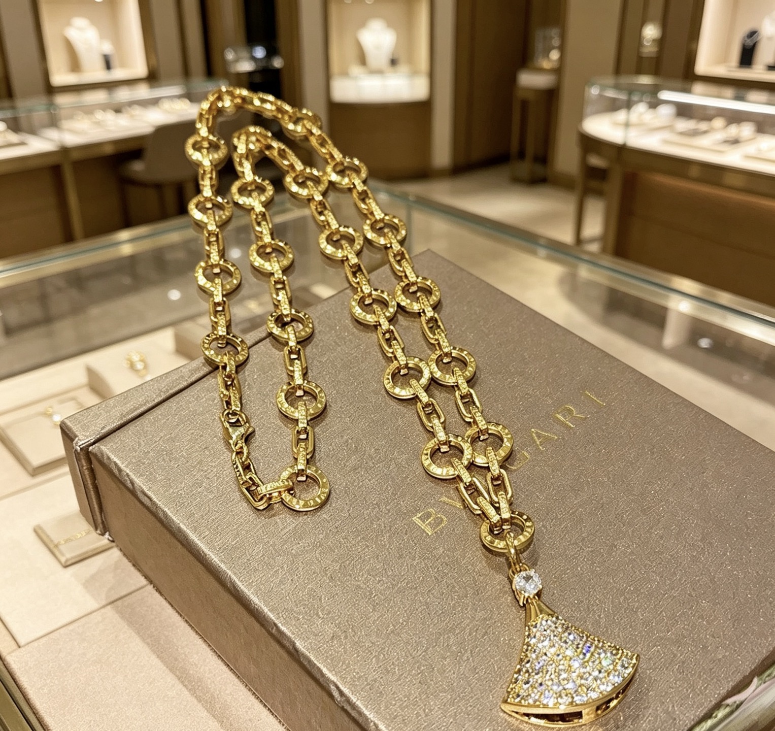 Bvlgari 宝格丽项链V金材质 BVLGARI宝格丽 DIVAS‘ DREAM 系列 品相完美