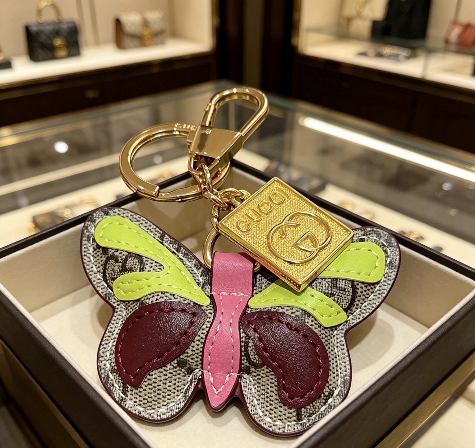 Gucci 新品发布 𝐆𝐮𝐜𝐜𝐢古驰钥匙扣 古驰包包扣 最新款包包挂饰档次更高 Anger Forest系列双G 款联名设计理念钥匙扣系列