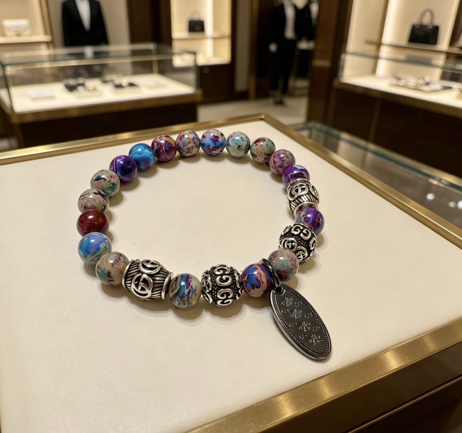 Gucci 新品发布𝐆𝐮𝐜𝐜𝐢古驰手链 最新款蛇皮石手链档次更高 Anger Forest系列双g手链