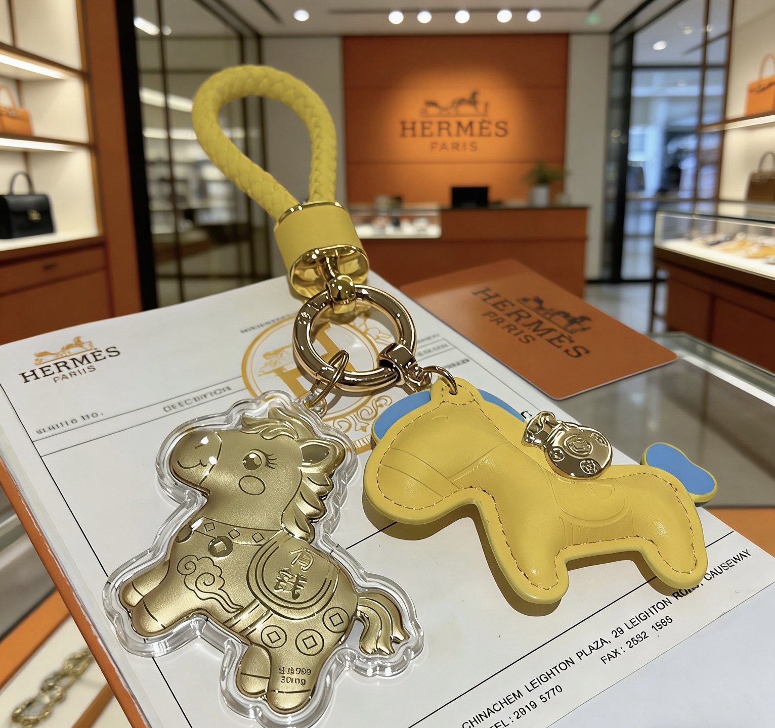 Hermès 马年黄金版钥匙扣新款Hermes爱马仕钥匙扣钥匙扣加厚版