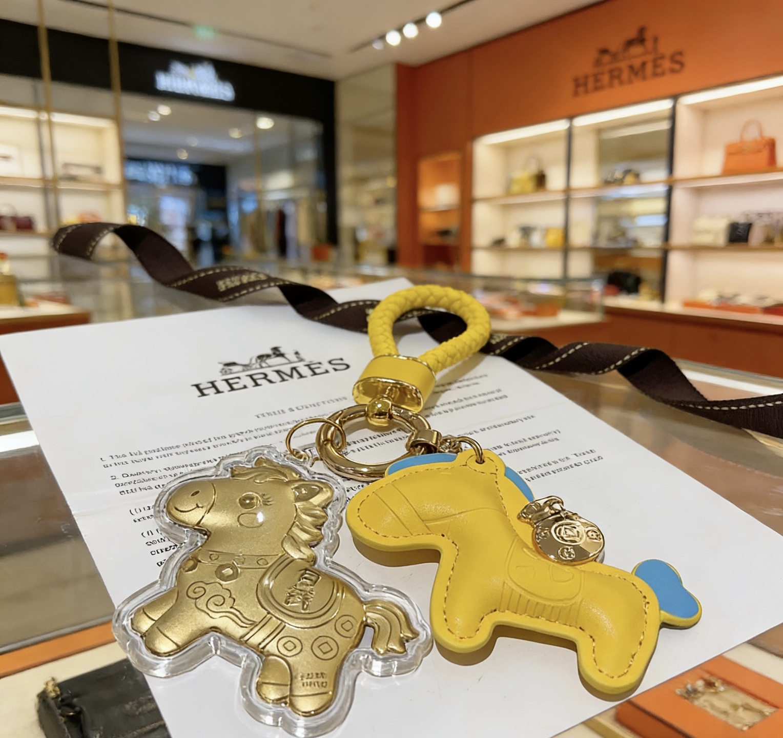 Hermès 马年黄金版钥匙扣新款Hermes爱马仕钥匙扣钥匙扣加厚版