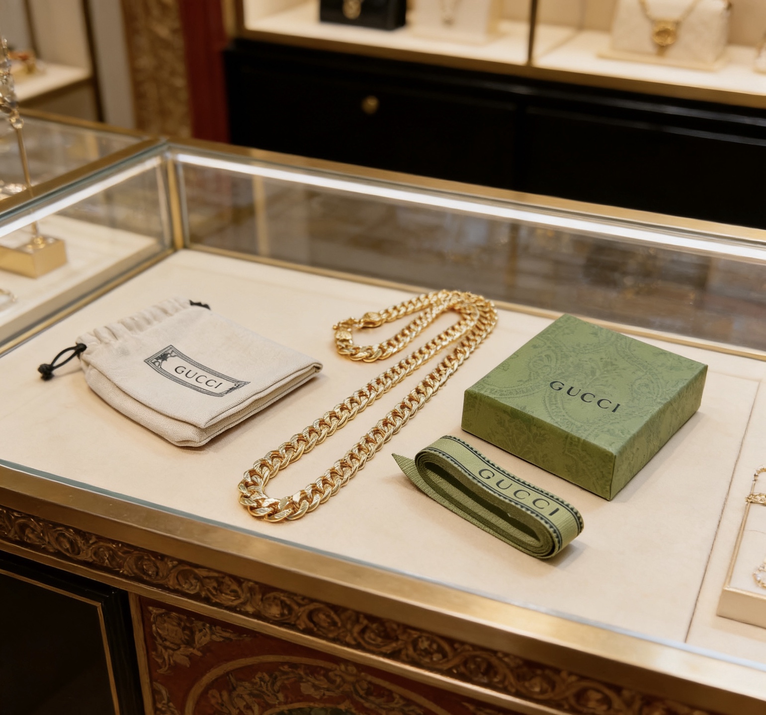 Gucci 𝐆𝐮𝐜𝐜𝐢古驰项链最新款链条档次更高