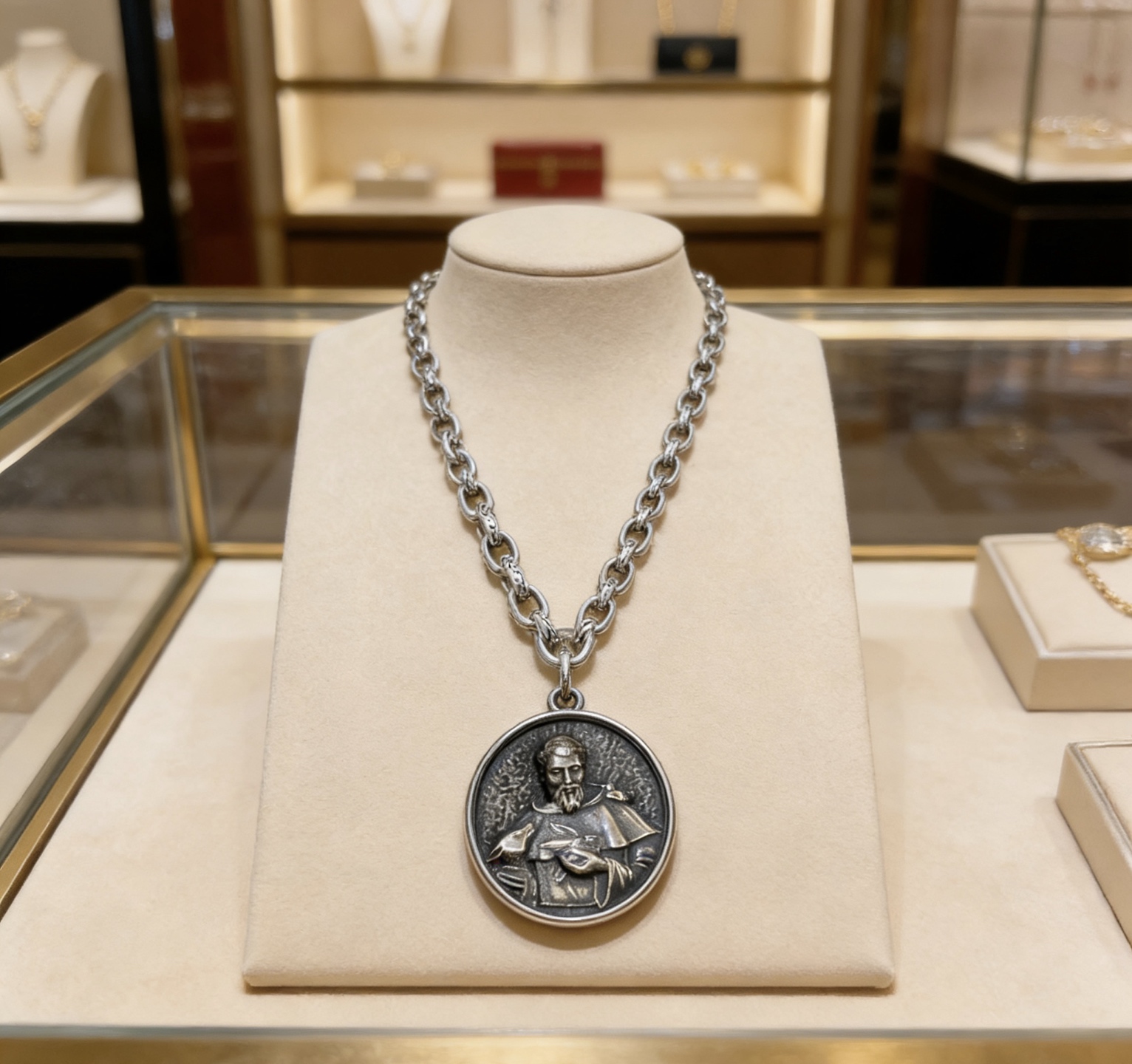 Gucci 𝐆𝐮𝐜𝐜𝐢古驰项链最新款链条档次更高 Anger Forest系列意大利塑像 双G古驰项链