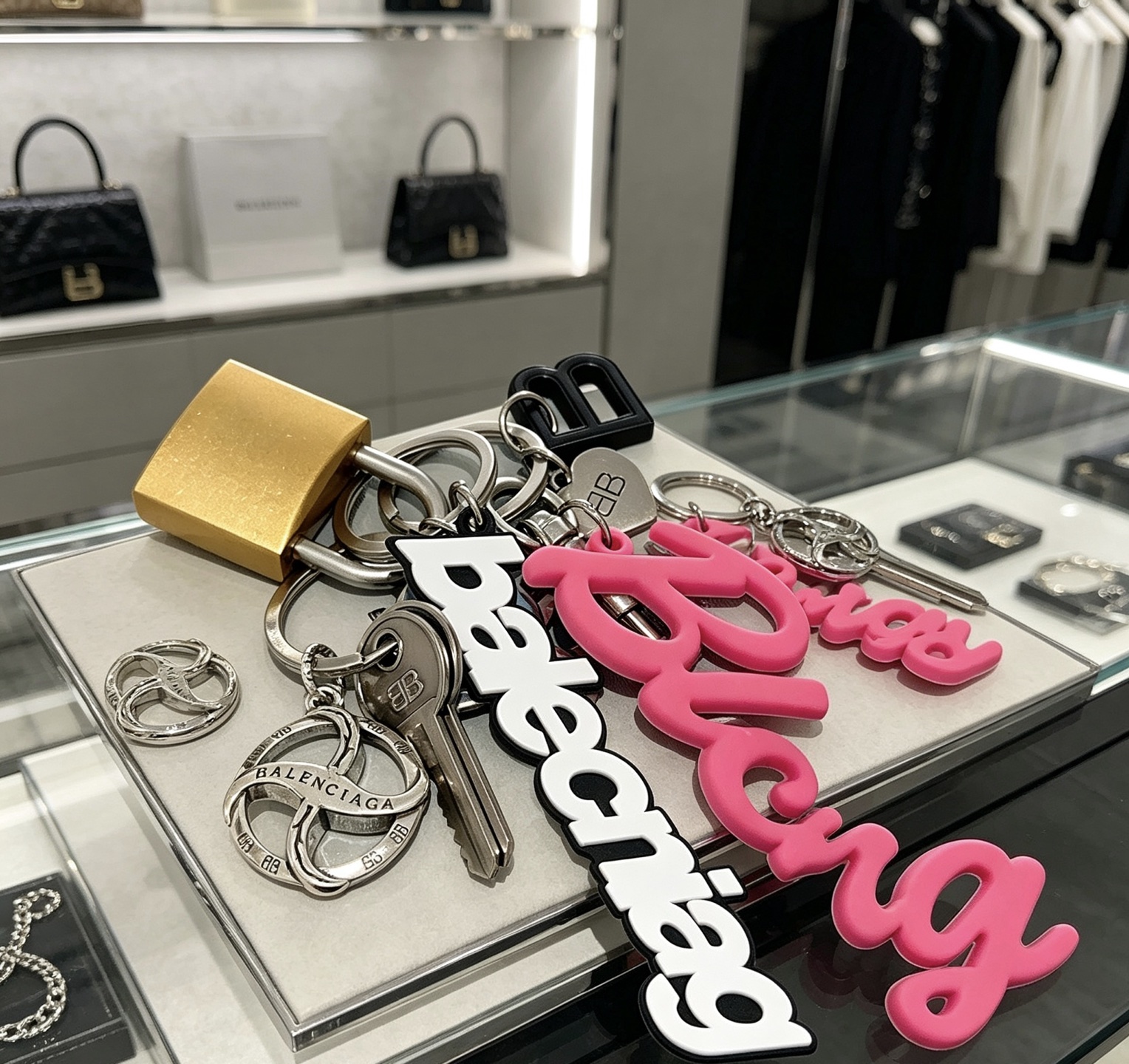 Balenciaga 新品发布 巴黎世家包包挂饰钥匙扣 巴黎世家钥匙扣 最新款包包挂饰档次更高 款联名设计理念钥匙扣系列