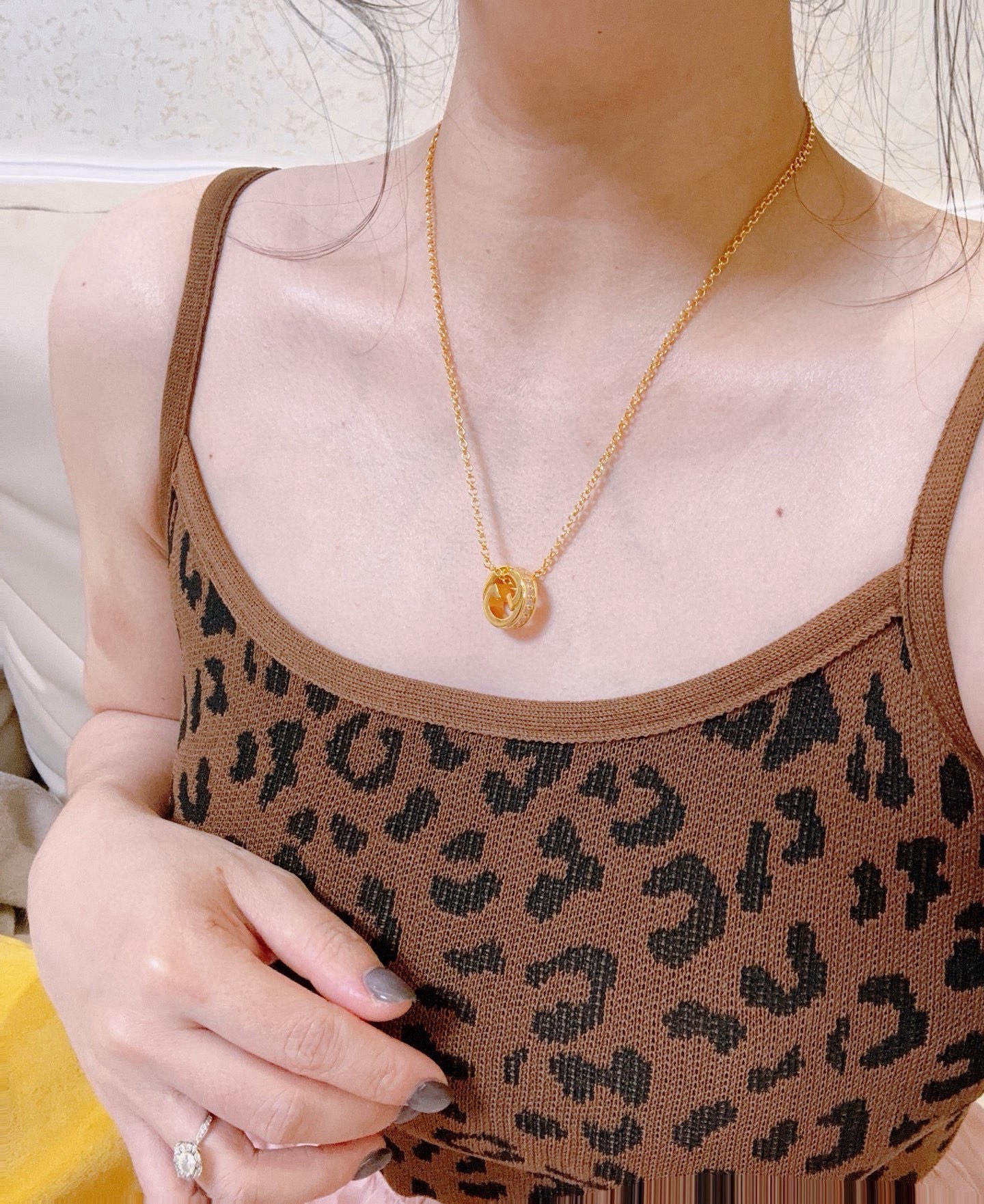 Gucci 抖音带货首选 𝐆𝐮𝐜𝐜𝐢古驰项链2026最新款链条档次更高 Anger Forest系列双G古驰项链 镶嵌钻