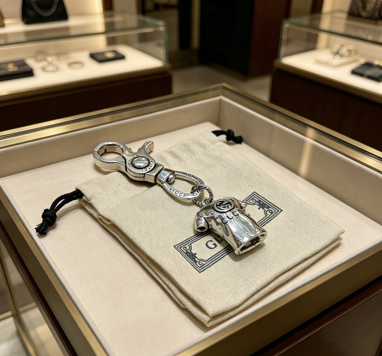 Gucci 新品发布 𝐆𝐮𝐜𝐜𝐢古驰钥匙扣 古驰包包扣 最新款包包挂饰档次更高 Anger Forest系列双G 款联名设计理念钥匙扣系列