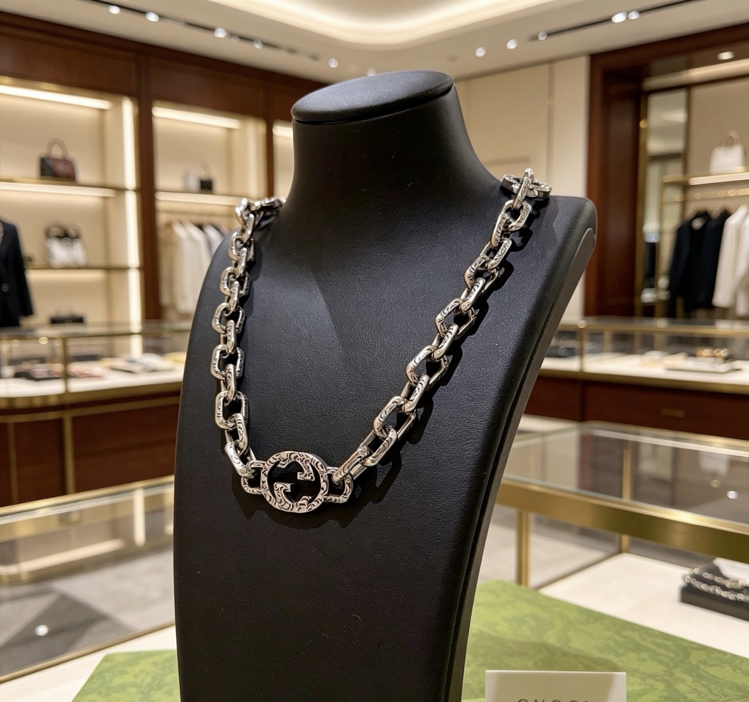 Gucci 𝐆𝐮𝐜𝐜𝐢古驰项链最新款链条档次更高 Anger Forest系列双G 款设计理念项链系列 银项链
