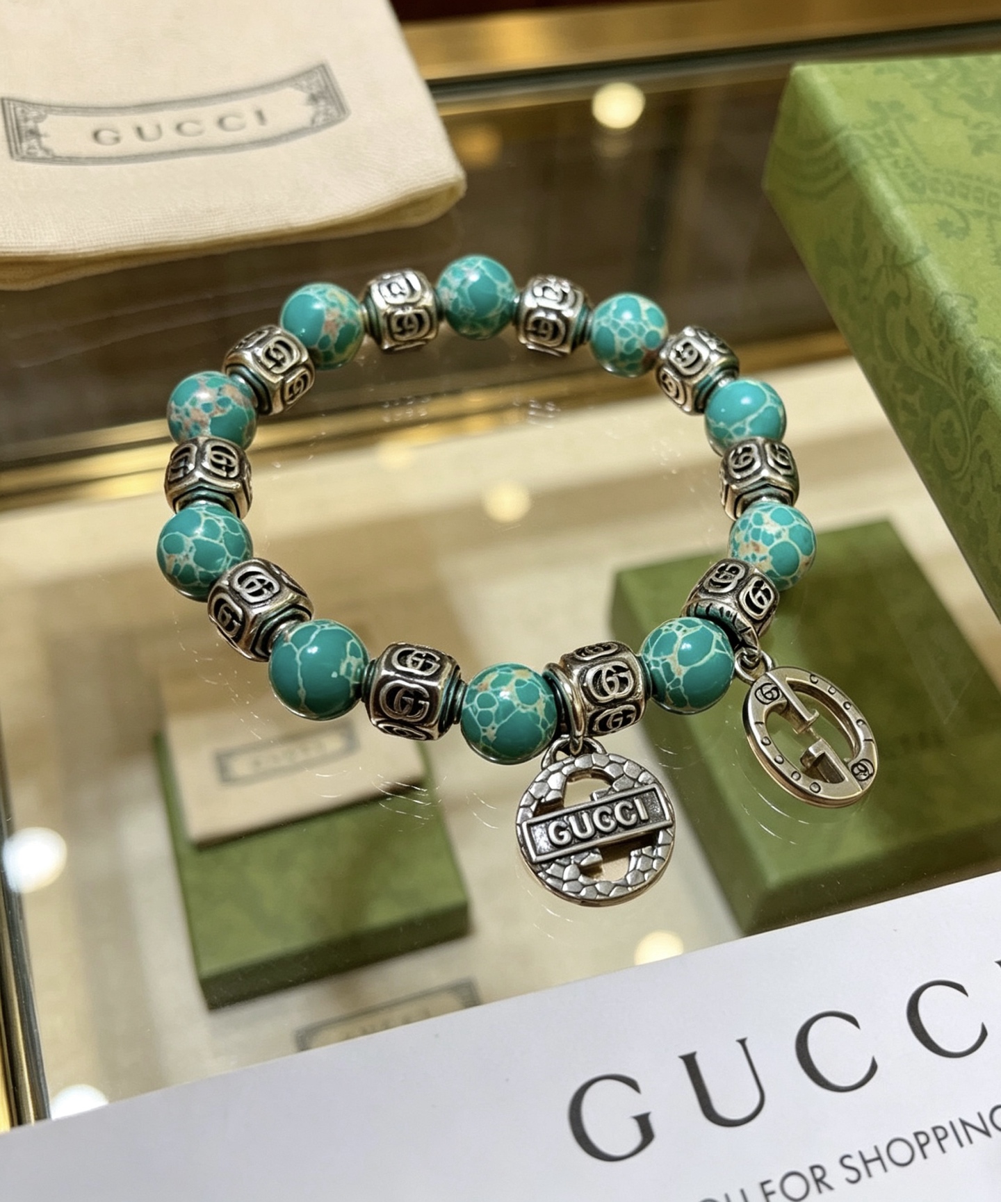 Gucci 新品发布𝐆𝐮𝐜𝐜𝐢古驰手链 最新款蛇皮石手链档次更高 Anger Forest系列双g手链