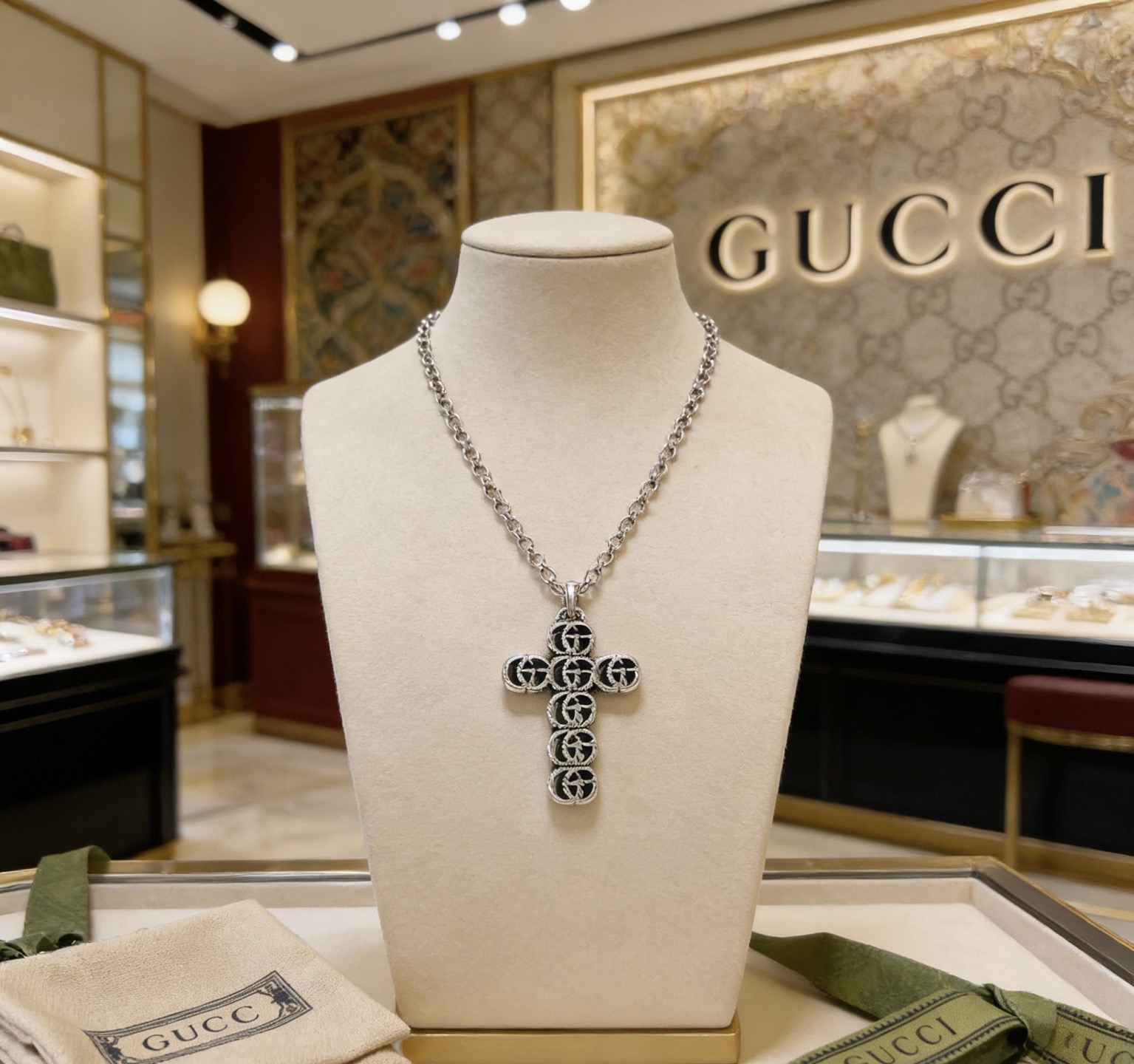 Gucci 𝐆𝐮𝐜𝐜𝐢古驰项链最新款链条档次更高 Anger Forest系列双G 款项链系列古驰项链