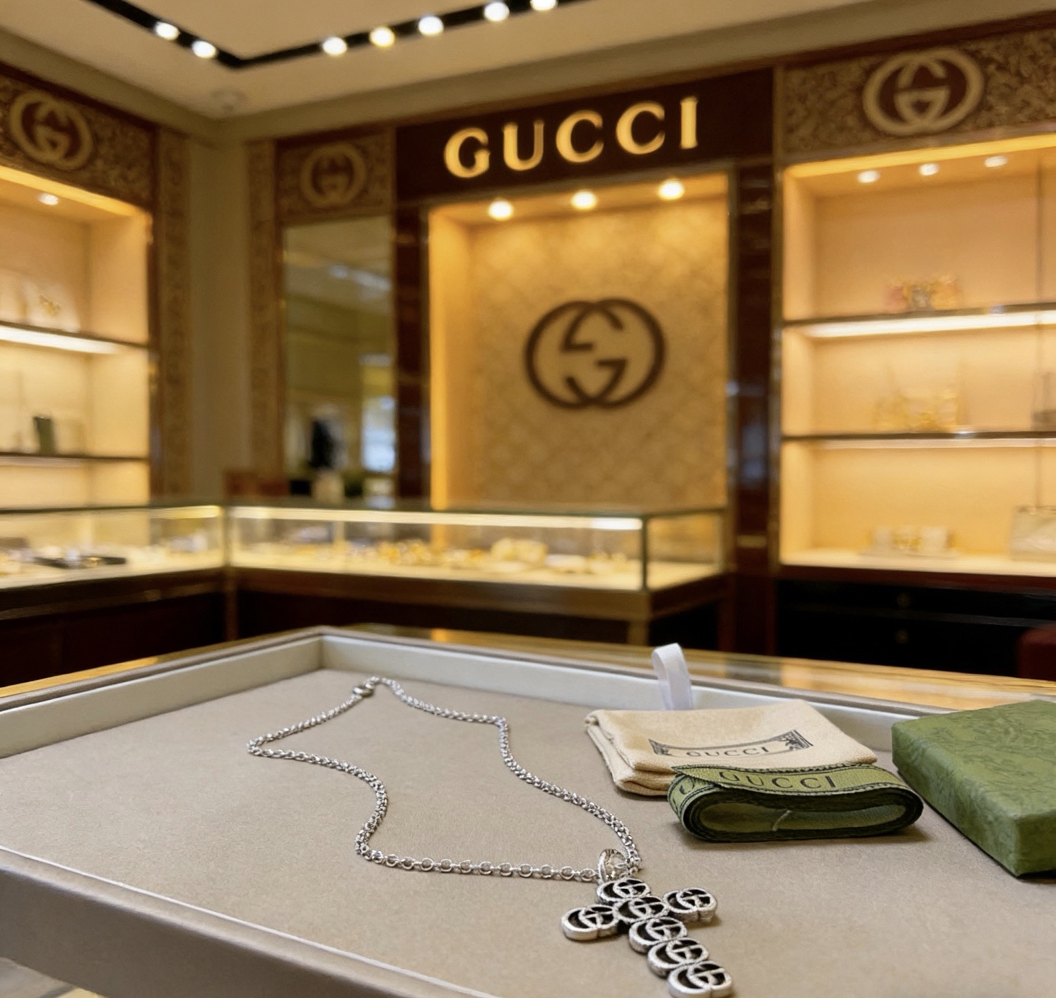 Gucci 𝐆𝐮𝐜𝐜𝐢古驰项链最新款链条档次更高 Anger Forest系列双G 款项链系列古驰项链