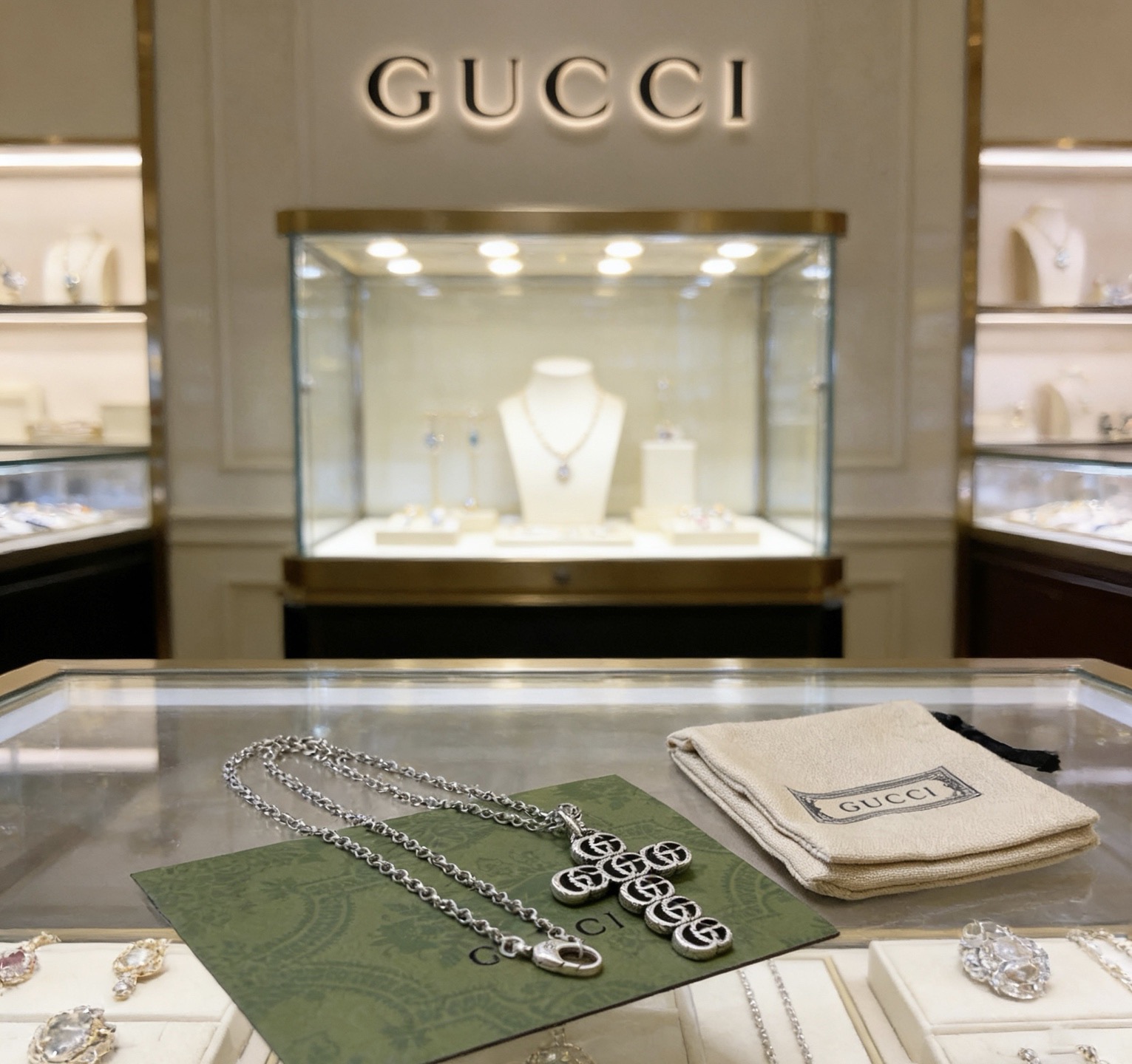 Gucci 𝐆𝐮𝐜𝐜𝐢古驰项链最新款链条档次更高 Anger Forest系列双G 款项链系列古驰项链