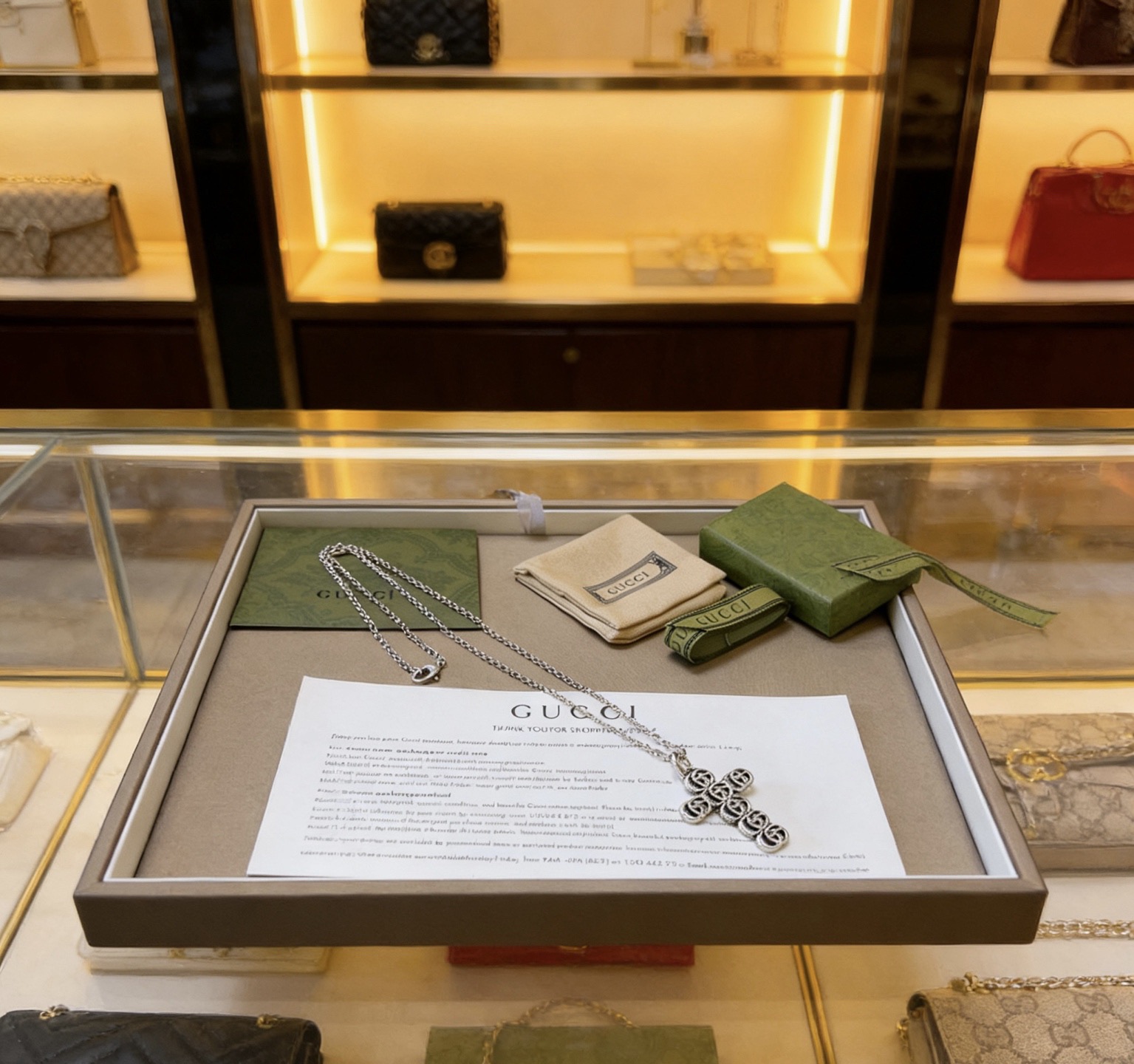 Gucci 𝐆𝐮𝐜𝐜𝐢古驰项链最新款链条档次更高 Anger Forest系列双G 款项链系列古驰项链