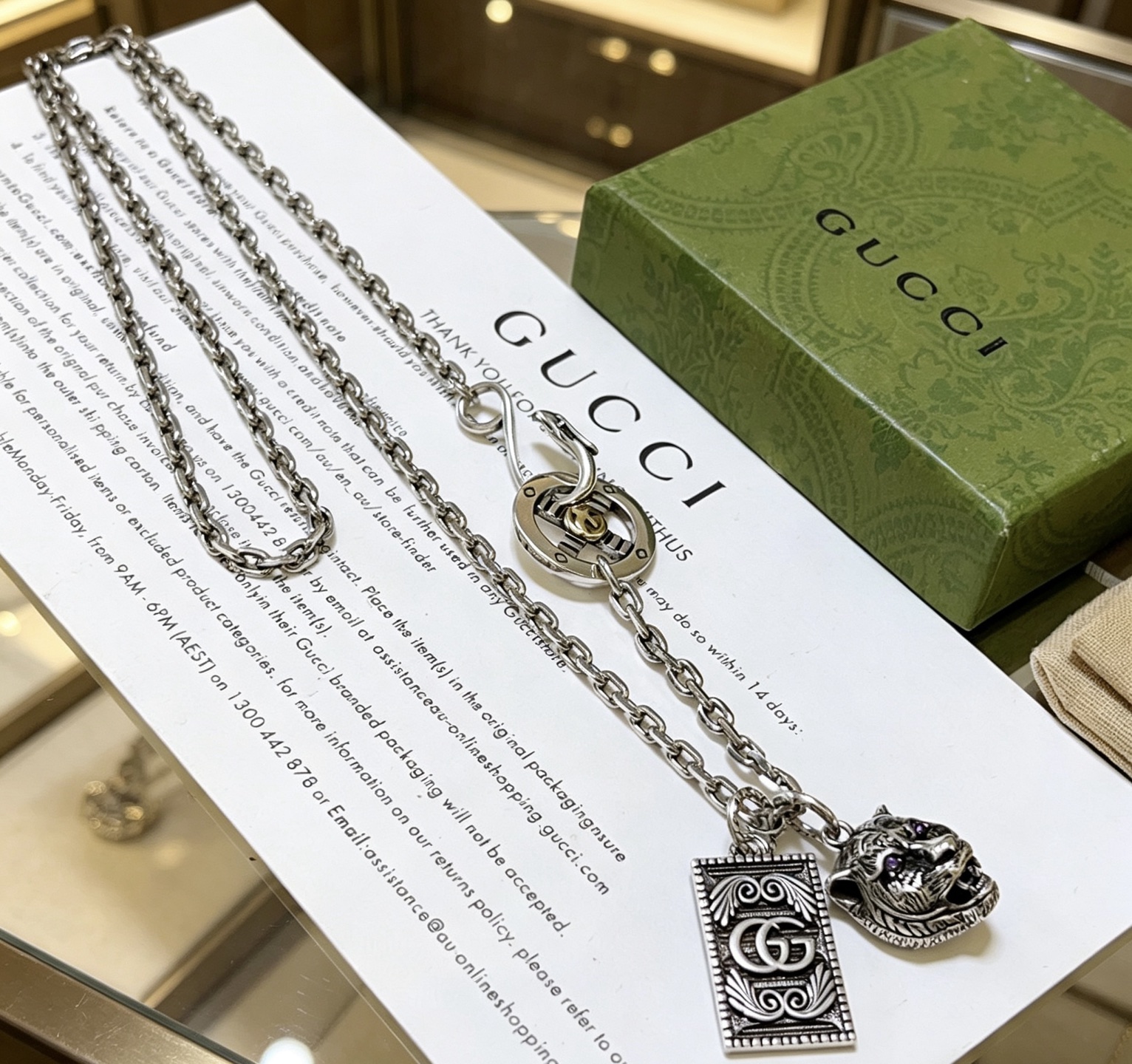 Gucci 2026新品发布 不爆不发 抖音带货 首选 𝐆𝐮𝐜𝐜𝐢古驰项链最新款链条档次更高 Anger Forest系列双g 纯手工高端项链