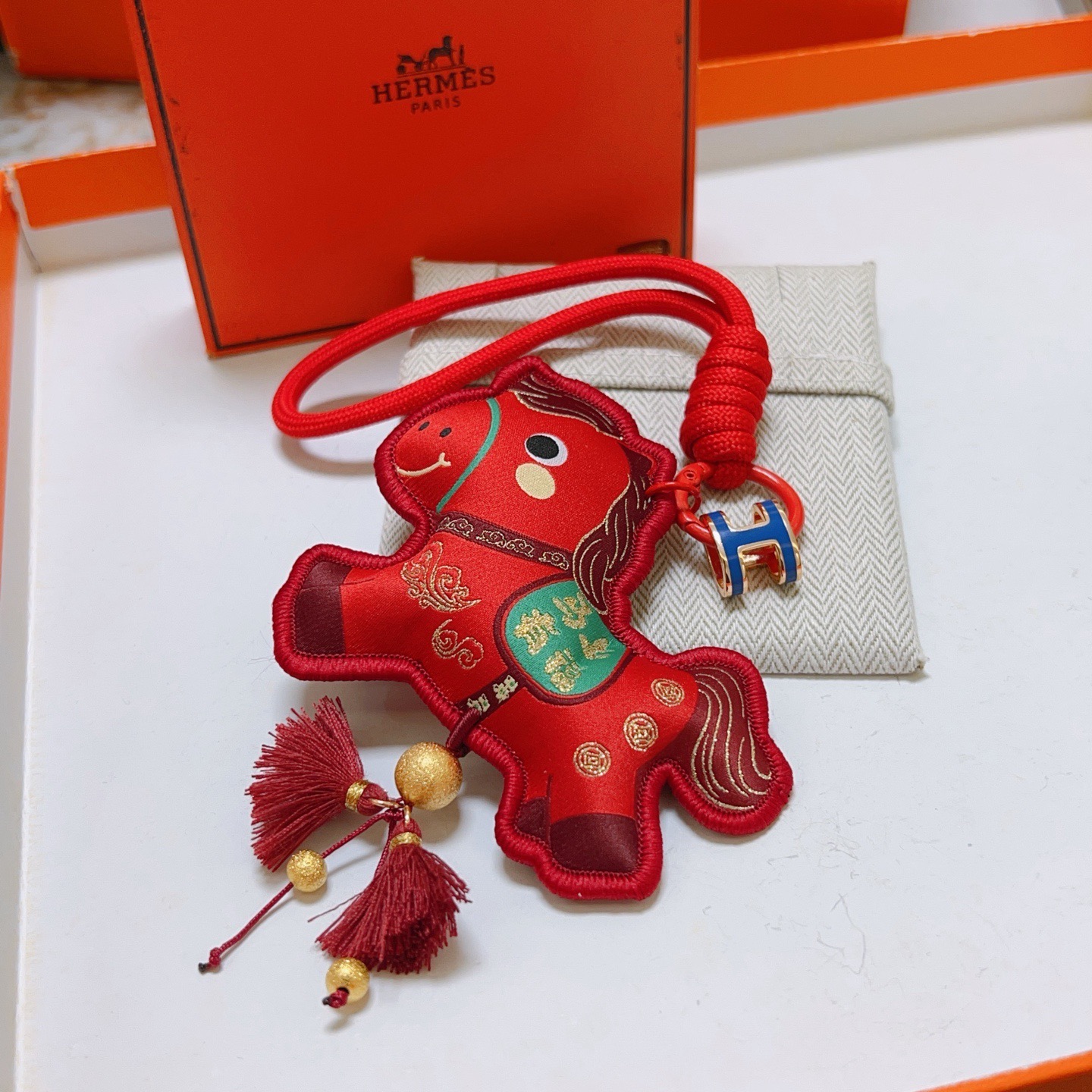 Hermès 马年新品新款Hermes爱马仕钥匙扣钥匙扣加厚版 铂金版