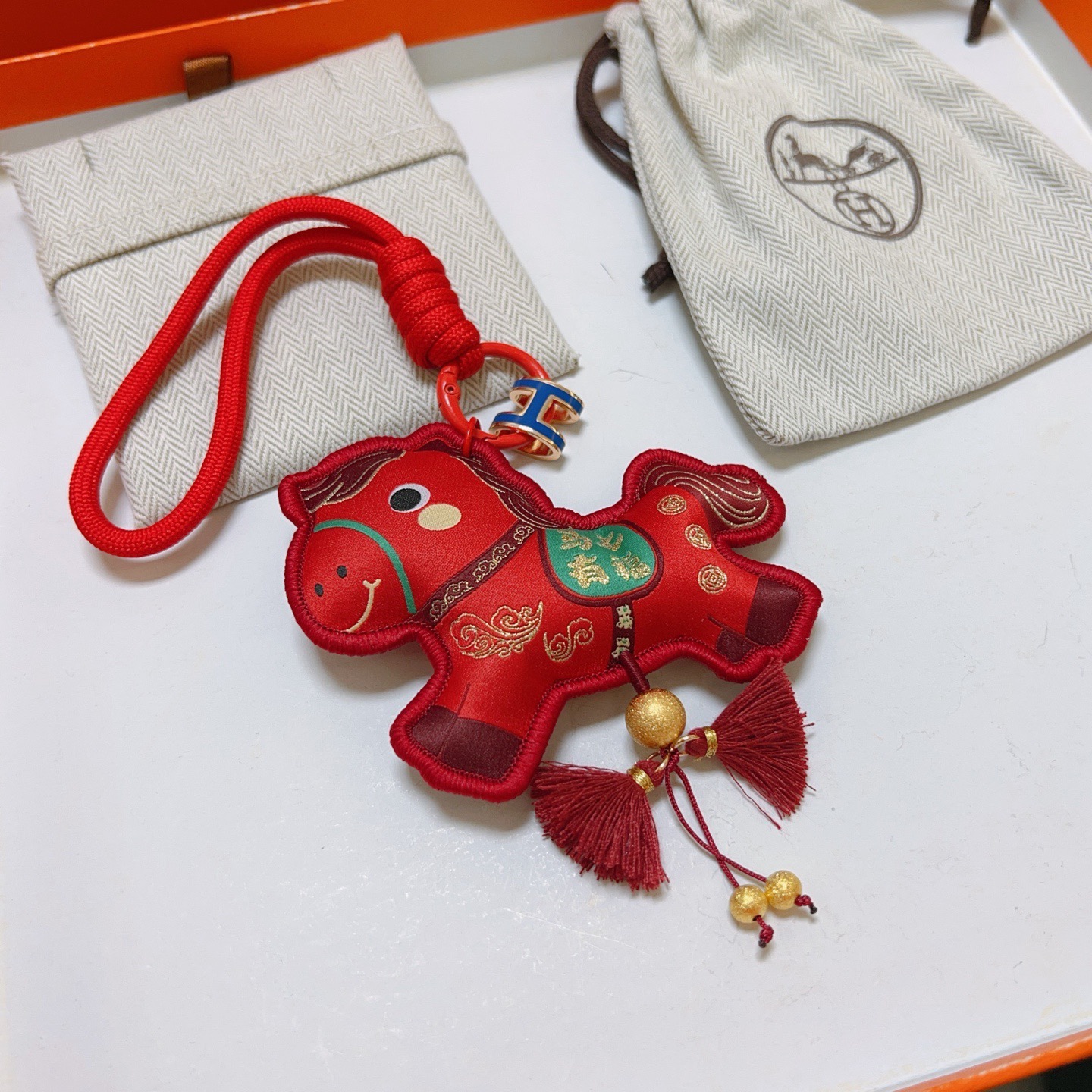 Hermès 马年新品新款Hermes爱马仕钥匙扣钥匙扣加厚版 铂金版