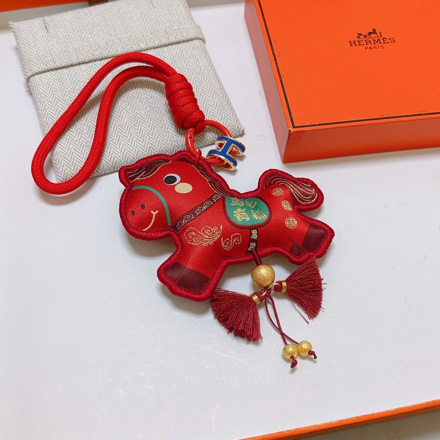 Hermès 马年新品新款Hermes爱马仕钥匙扣钥匙扣加厚版 铂金版