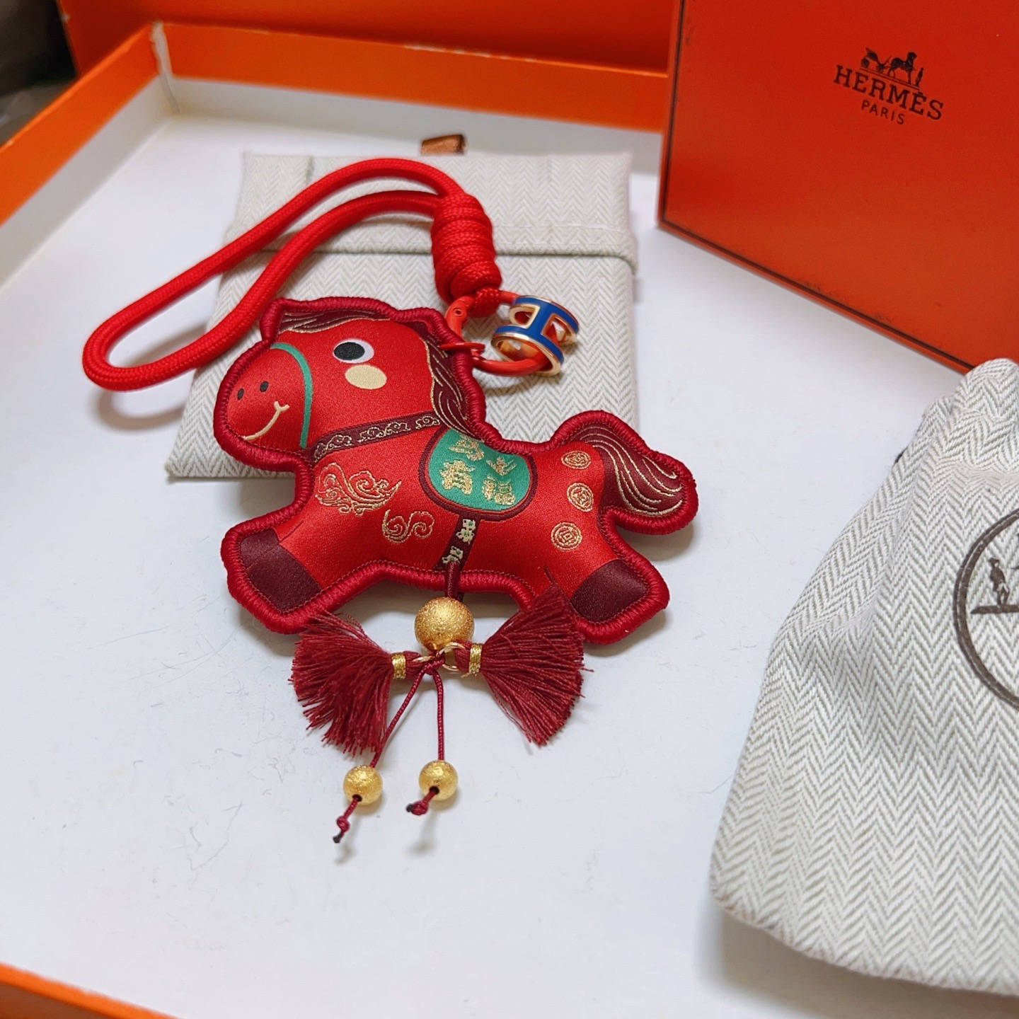 Hermès 马年新品新款Hermes爱马仕钥匙扣钥匙扣加厚版 铂金版