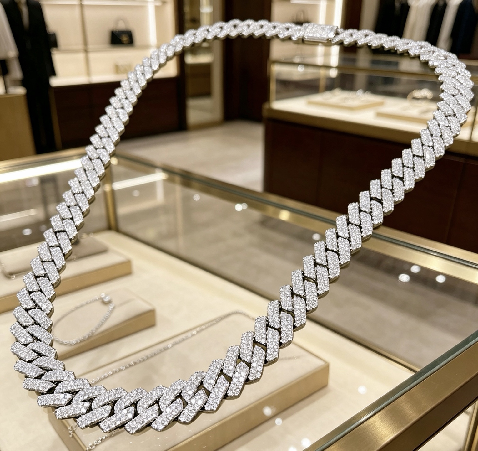Gucci 奢华款𝐆𝐮𝐜𝐜𝐢古驰项链最新款满钻链条档次更高