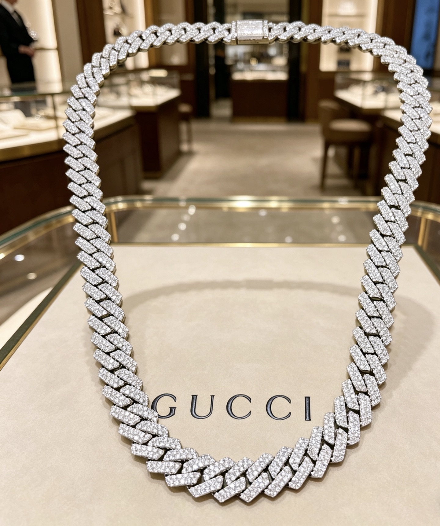 Gucci 奢华款𝐆𝐮𝐜𝐜𝐢古驰项链最新款满钻链条档次更高
