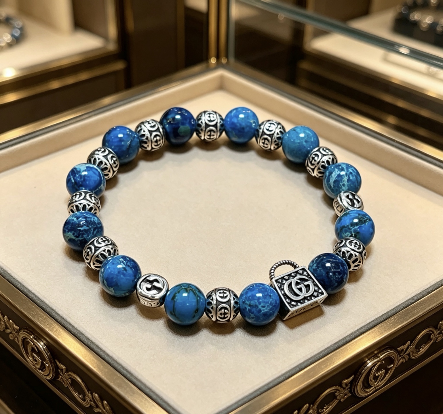 Gucci 新品发布𝐆𝐮𝐜𝐜𝐢古驰手链 最新款蛇皮石手链档次更高 Anger Forest系列双g手链