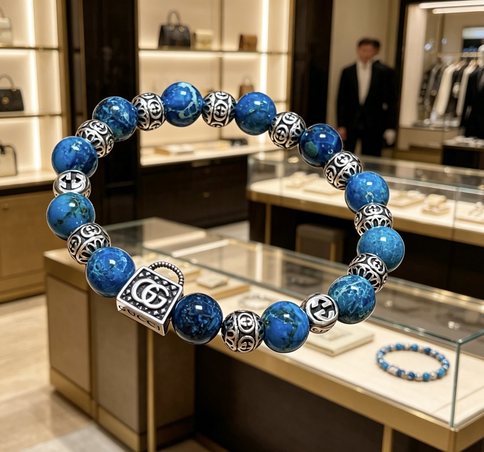 Gucci 新品发布𝐆𝐮𝐜𝐜𝐢古驰手链 最新款蛇皮石手链档次更高 Anger Forest系列双g手链