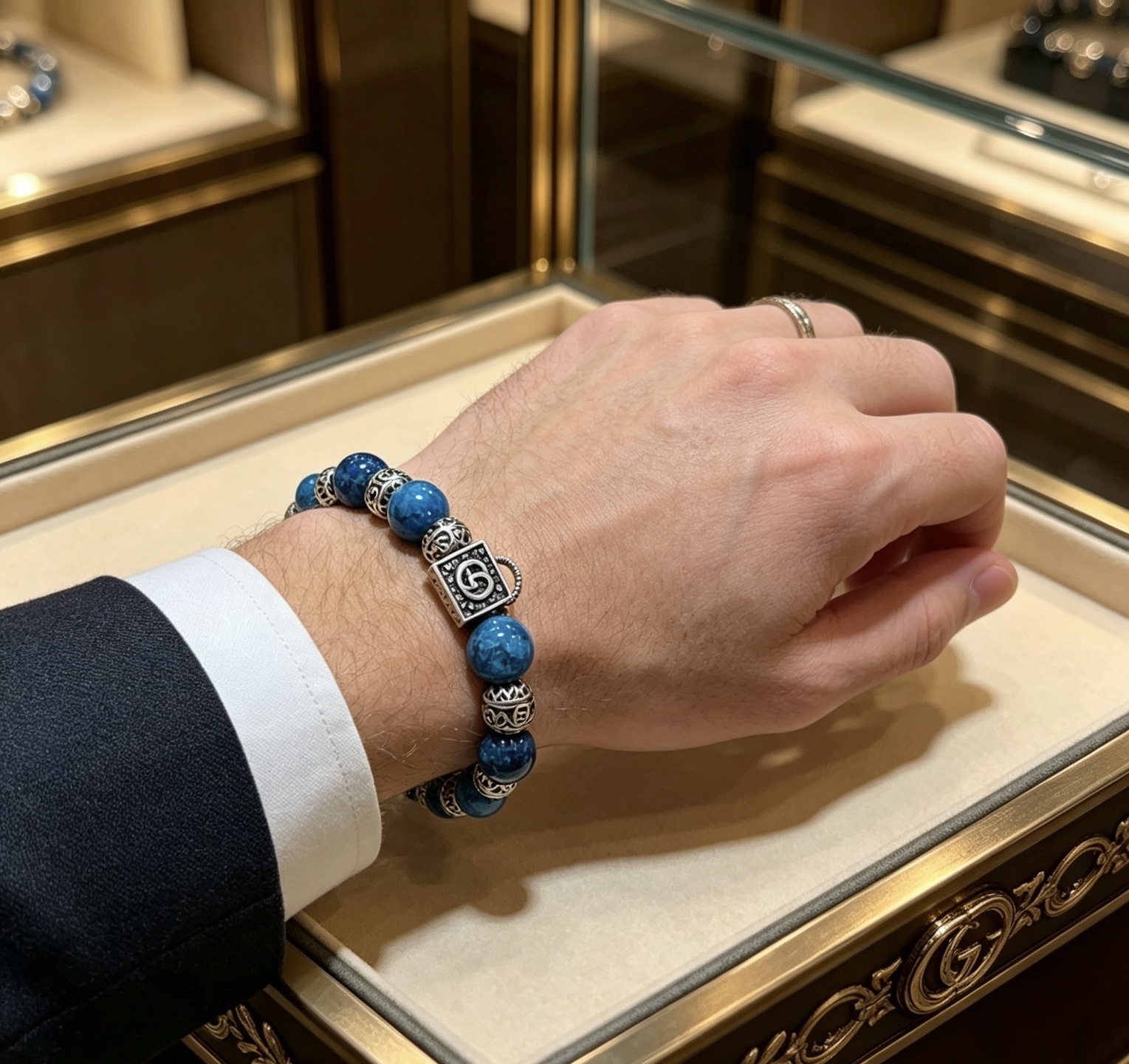 Gucci 新品发布𝐆𝐮𝐜𝐜𝐢古驰手链 最新款蛇皮石手链档次更高 Anger Forest系列双g手链