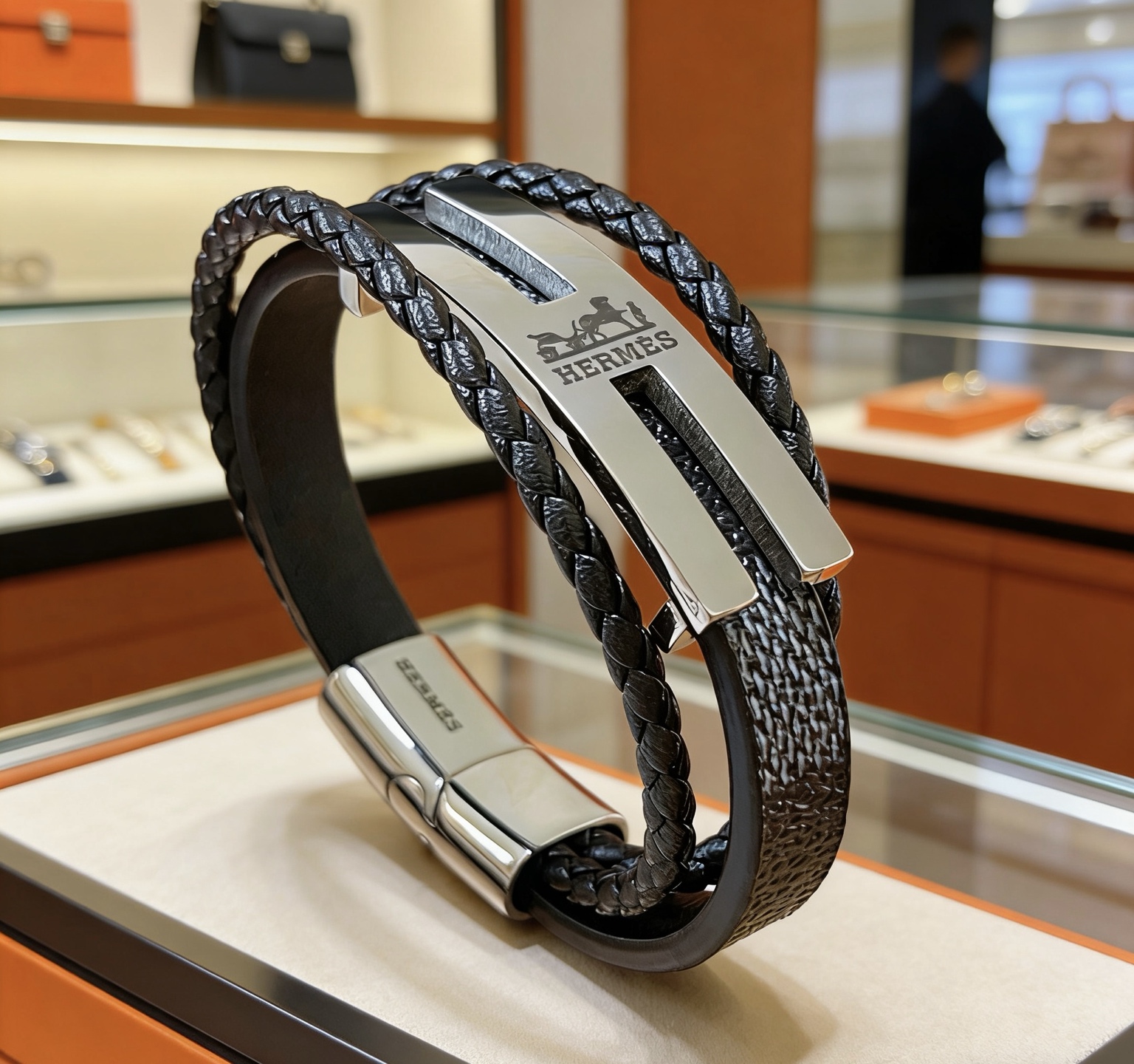 Hermès 新品发售 ‍⬛爱马仕手绳手环最新款纯手工头层牛皮材质档次更高 H系列系列 款系列手链手绳