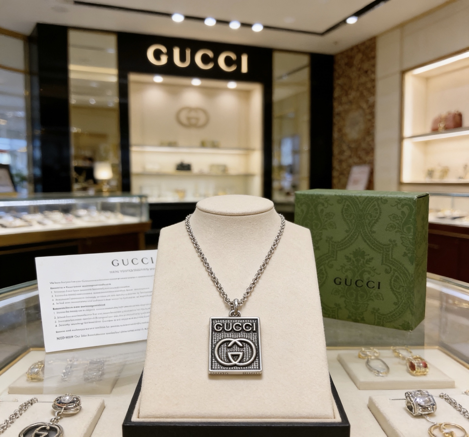 Gucci 𝐆𝐮𝐜𝐜𝐢古驰项链最新款链条档次更高 Anger Forest系列双G 款设计理念项链系列 银项链