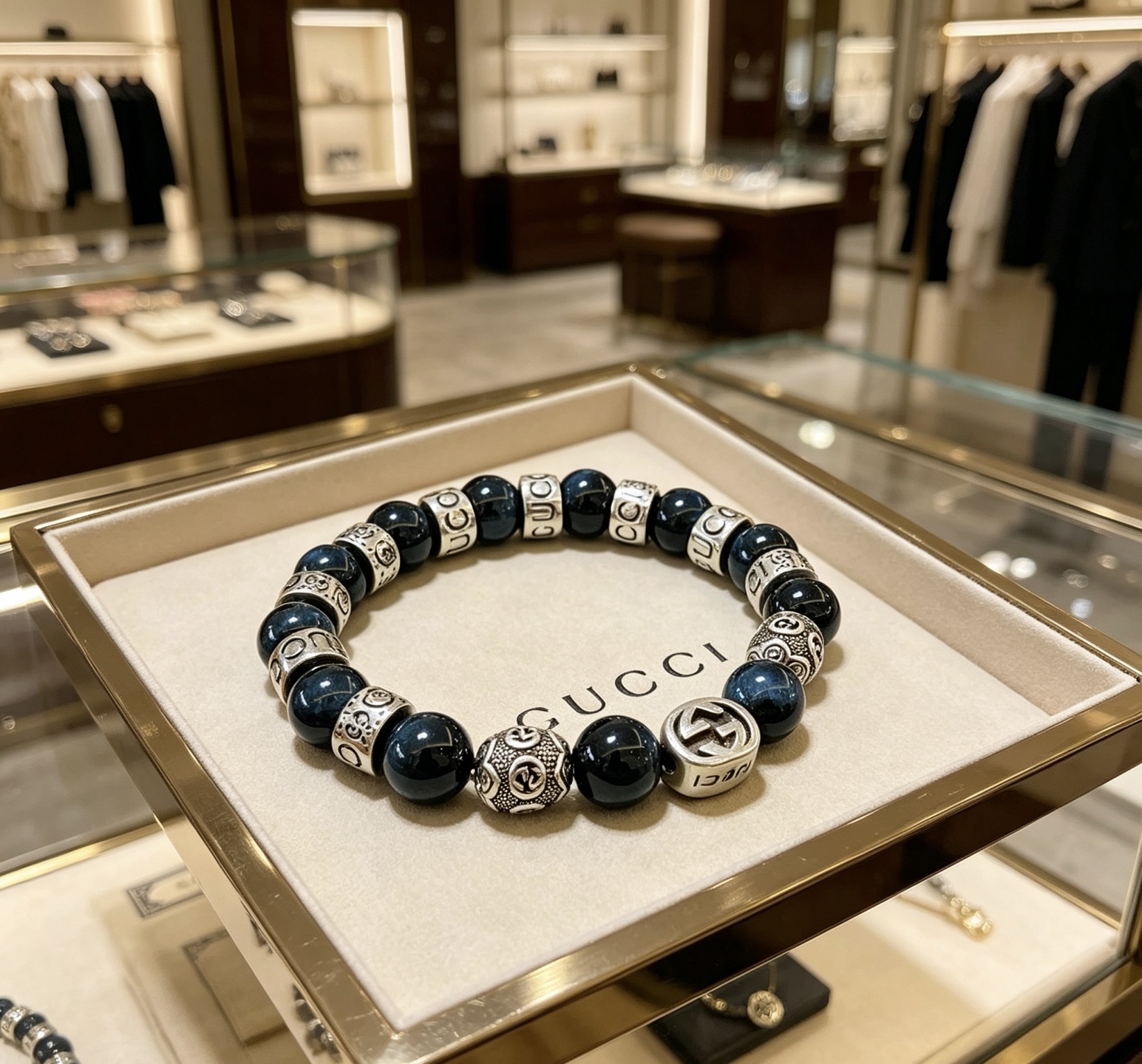 NO:767892,Batch new product release Gucci bracelets for men and women. The latest blue tiger eye stone bracelet is of higher quality. The same style as the star Anger Forest series double G bracelet. Size: 16-24 cm. The details are distressed. The shiny version is not available in the market. It is not commonly made in the market. This model has been released. The best-selling model in Gucci. Very good to match clothes, high-quality jewelry, gucci, and bracelet.19860909批 新品发布古驰手链男女同款 最新款蓝虎眼石手链档次更高明星同款Anger Forest系列双g手链 尺寸:16-24厘米 细节对版做旧处理 非市面亮面版型 非市面普通做这款一直在出 古驰里面热卖款 非常好搭配衣服,饰品精品,gucci,bracelet,Jewelry