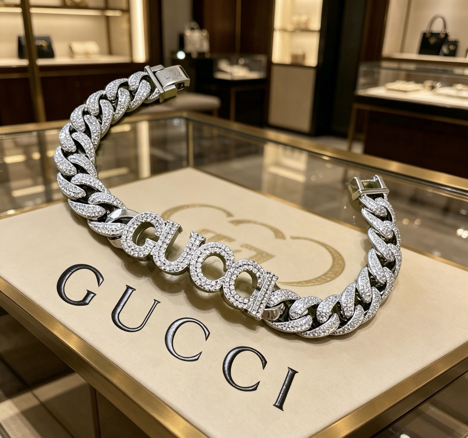 NO:767533,Batch. The latest luxury Gucci bracelet full of diamonds. The latest classic model of Gucci Gucci bracelet. Each diamond is carefully crafted with inlay technology. Exquisite regardless of style and texture, it is absolutely top-notch. You can understand the original logo at a glance. Super nice. The best choice to match clothes. Same style for men and women. Must-have artifact. Size 17cm~24cm. Boutique jewelry, gucci, gucci, bracelet.19860909批 . 最新出炉满钻奢华古驰手链 Gucci古驰手链最新款的经典款 每一颗钻都是镶嵌工艺精细打造 精致无论款式 质感 都是绝对的顶尖feel 只要看一眼就懂了原版logo 超 nice 搭配衣服最佳的选择,男女同款 必备神器 码数17cm~24cm,饰品精品,gucci,gucci,bracelet,Jewelry