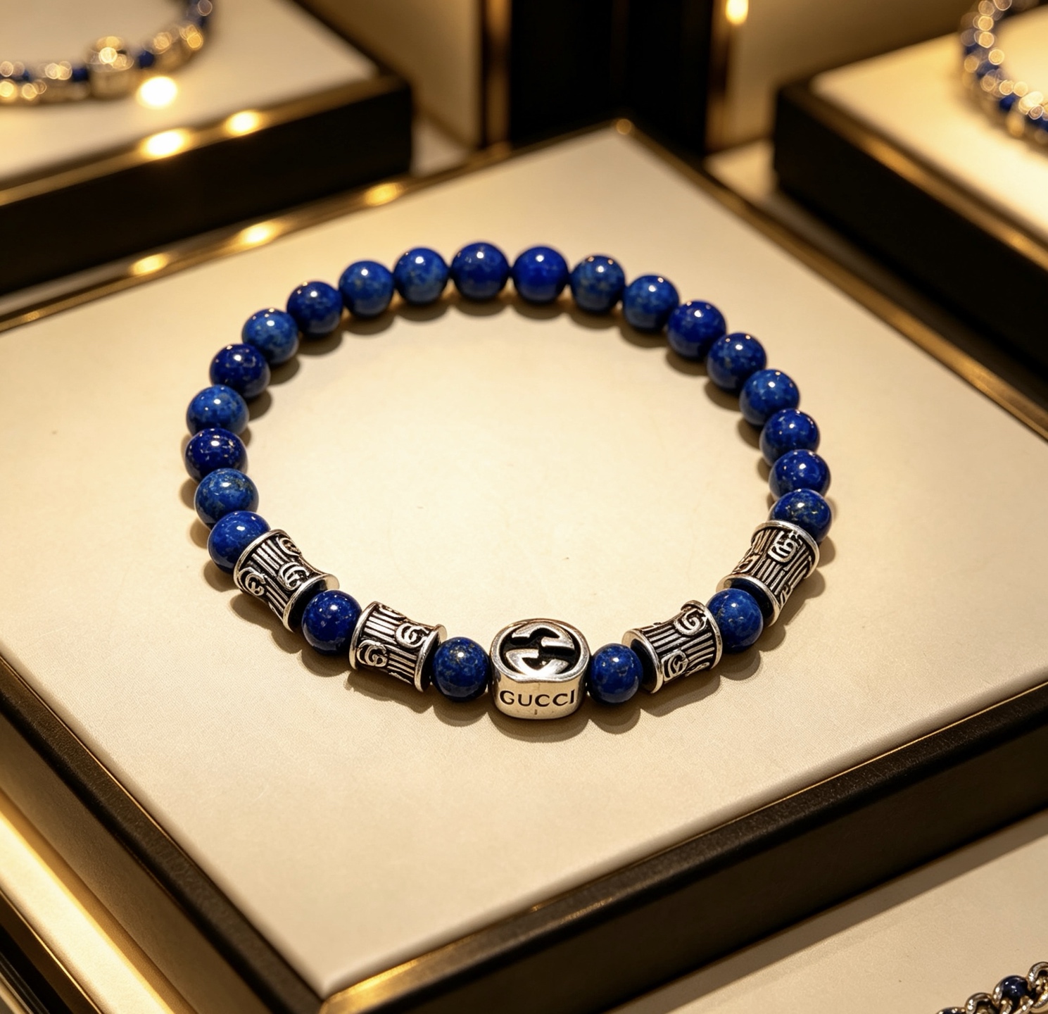 NO:767593,Batch Gucci bracelets for men and women. The latest natural lapis lazuli bracelet is of higher quality. The same style as the celebrity Anger Forest series double G crystal bracelet. Size: 16-24 cm. The details are distressed. The shiny version is not available in the market. It is not commonly made in the market. This model has been released. The best-selling model in Gucci. Very good to match clothes, fine jewelry, gucci, bracelet.19860909批 古驰手链男女同款 最新款天然青金石手链档次更高明星同款Anger Forest系列双g水晶手链 尺寸:16-24厘米 细节对版做旧处理 非市面亮面版型 非市面普通做这款一直在出 古驰里面热卖款 非常好搭配衣服,饰品精品,gucci,bracelet,Jewelry