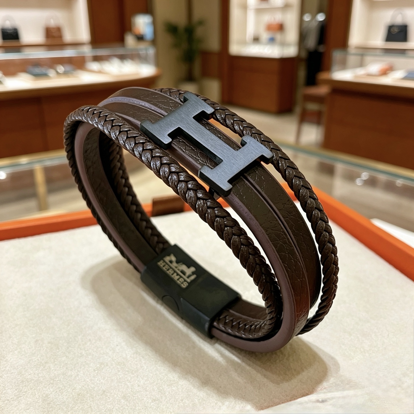Nuevo lanzamiento 👒🐎 Pulsera de cordón de Hermès de la última colección, material de cuero de primera capa hecho a ma…