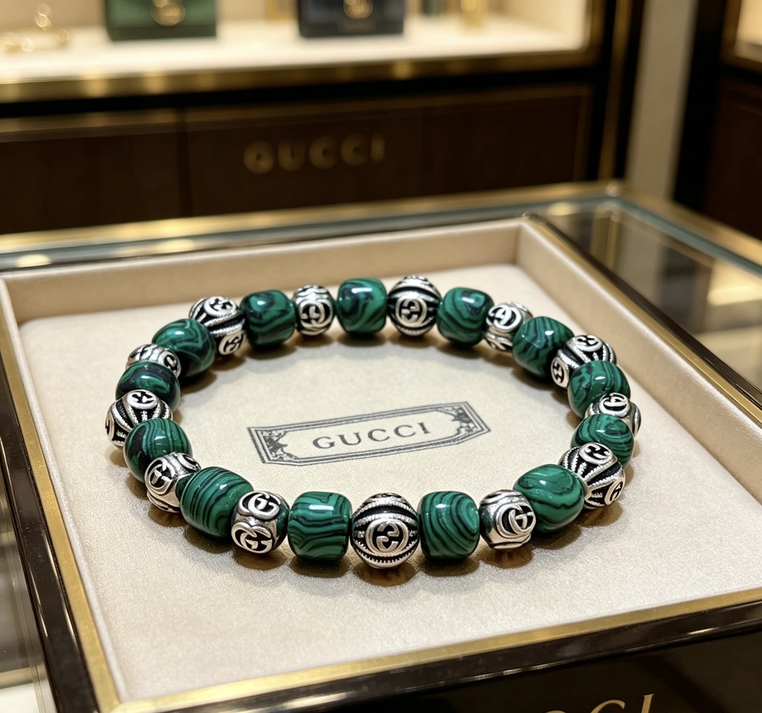 NO:818245,Batch new product release Gucci bracelets for men and women. The latest malachite bracelets are of higher quality. Stars have the same Anger Forest series double-g crystal bracelets. Size: 16-24 cm. Details are matched to the gold treatment. Non-market glossy version. Non-market ordinary products. This model has been released. The best-selling model in Gucci. Very good to match clothes, jewelry boutiques, gucci, bracelet, gold.19860909批 新品发布古驰手链男女同款 最新款孔雀石手链档次更高明星同款Anger Forest系列双g水晶手链 尺寸:16-24厘米 细节对版黄金处理 非市面亮面版型 非市面普通做这款一直在出 古驰里面热卖款 非常好搭配衣服,饰品精品,gucci,bracelet,gold,Jewelry