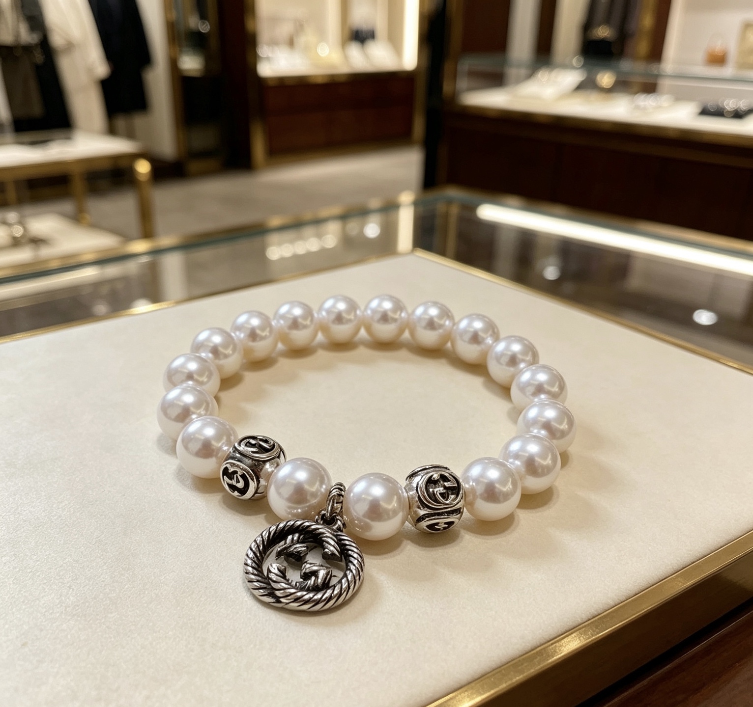 NO:818322,Batch Gucci bracelets for men and women. The latest pearl bracelets are of higher quality. Anger Forest series double-g pearl bracelets of the same style for celebrities. Size: 16-24 cm. Full and round pearls. Details are distressed. Non-market glossy version. Non-market ordinary ones. This model has been out. Best-selling model in Gucci. Very good to match clothes, high-quality jewelry, gucci, bracelet.19860909批 古驰手链男女同款 最新款珍珠手链档次更高明星同款Anger Forest系列双g珍珠手链 尺寸:16-24厘米 粒粒饱满圆润的珍珠 细节对版做旧处理 非市面亮面版型 非市面普通做这款一直在出 古驰里面热卖款 非常好搭配衣服,饰品精品,gucci,bracelet,Jewelry