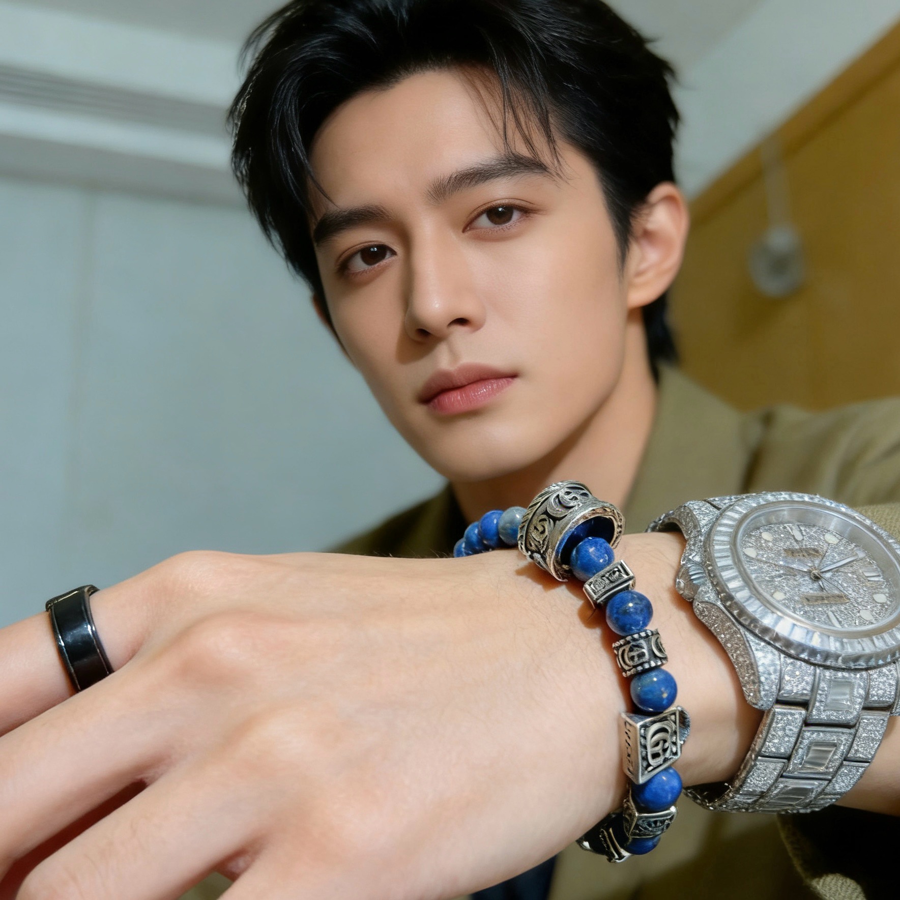 NO:818150,Batch Gucci Bracelet Counter Seiko Version Natural Lapis Lazuli Gucci Bracelet Lapis Lazuli Thai Silver Gucci Bracelet Star Same Style for Men and Women Retro Old Style Original Re-engraved Handmade ~ Genuine Open Mold Trendy Fashion Must-Have Can Be Weared by Men and Women Same Style for Couples Rock Punk Thai Silver Style Retro Elements Trendy and Versatile I Like to Place an Order Remarks on Wrist Circumference, Boutique Jewelry, Gucci, Gucci, Bracelet19860909批 古驰手链专柜精工版本天然青金石古驰手链 青金石泰银Gucci手链 明星同款男女款 复古做旧风 原版复刻 纯手工打造 ～正品开模潮流时尚必备 男女均可佩戴 情侣款同款 摇滚朋克泰银风格 复古元素 潮流百搭 超级喜欢下单备注手腕周长,饰品精品,gucci,gucci,bracelet,Jewelry