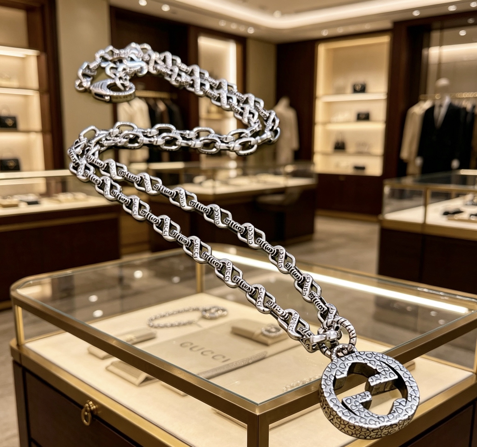 NO:818146,Batch Gucci necklace's latest chain has a higher grade. The same model as the star's Anger Forest series double G Gucci necklace. The chain length is 60 cm and the length can be changed. Gucci retro necklace European and American trend style. The details are distressed. The non-market glossy version. This one has been on the market. It is a best-selling model in Gucci. It is very good to match trendy clothes, fine jewelry, gucci, necklace.19860909批 古驰项链最新款链条档次更高明星同款Anger Forest系列双G古驰项链 链长60厘米可改长度 古驰复古项链欧美潮流风 细节对版做旧处理 非市面亮面版型 这款一直在出 古驰里面热卖款 非常好搭配潮流衣服,饰品精品,gucci,necklace,Jewelry