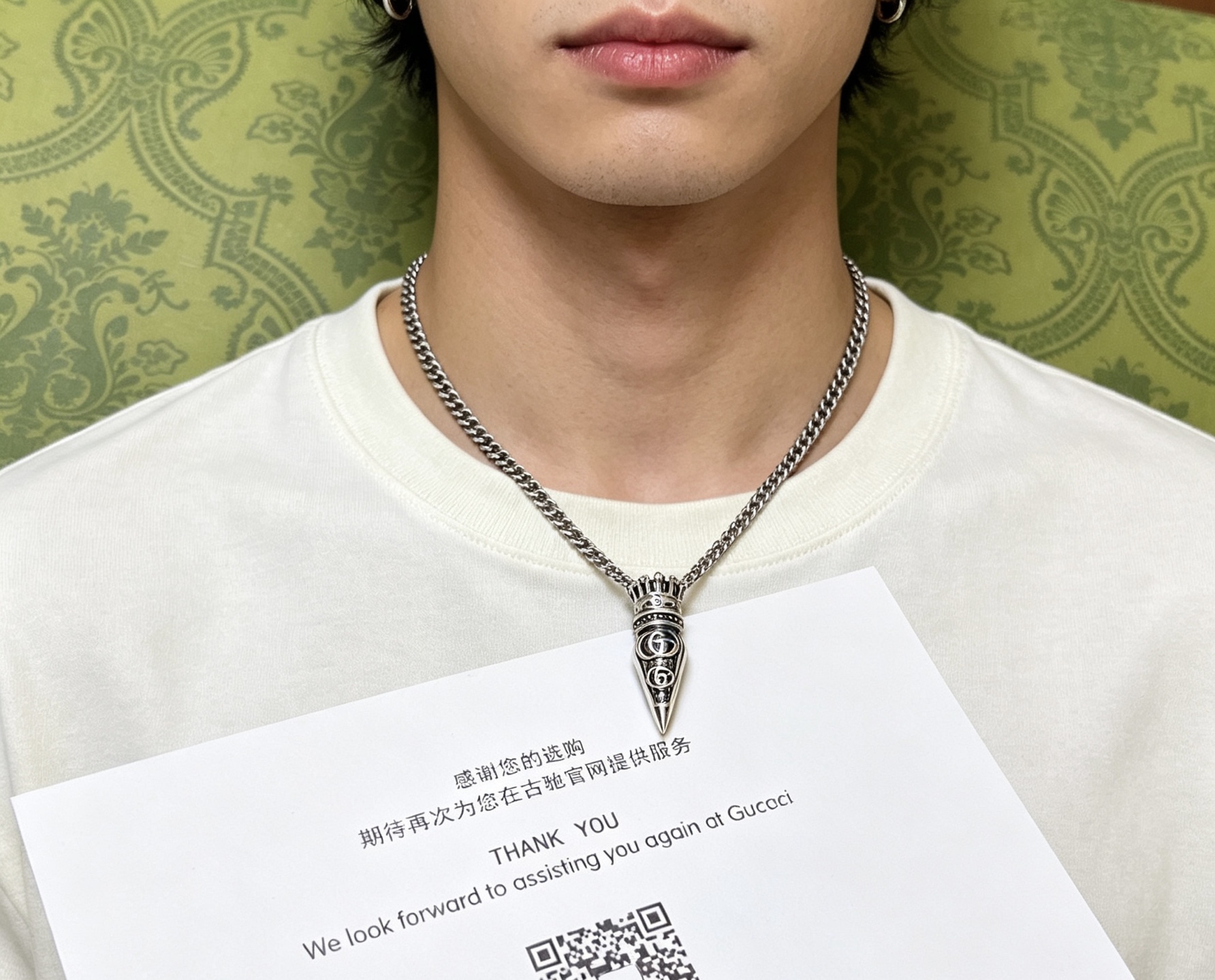NO:858654,Batch of new products released, handsome Gucci necklace, latest chain, higher grade, same style as Anger Forest series double G Gucci necklace for celebrities, Gucci series necklace, details are distressed, non-market glossy version, this one has been out, best-selling model in Gucci, very good to match trendy clothes, fine jewelry, gucci, necklace19860909批 新品发布巨帅古驰项链最新款链条档次更高明星同款Anger Forest系列双G古驰项链 古驰系列项链 细节对版做旧处理 非市面亮面版型 这款一直在出 古驰里面热卖款 非常好搭配潮流衣服,饰品精品,gucci,necklace,Jewelry