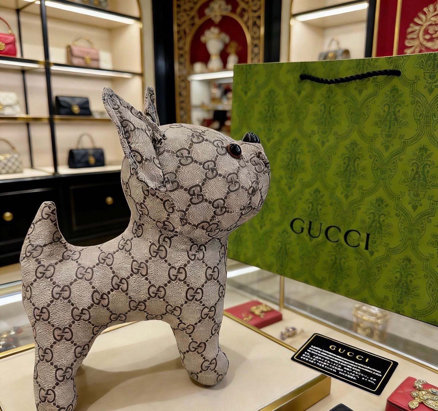 爆款来袭 古驰官网首发新品狗狗玩偶独家高品质发售 出口法国订单新品发布 ，古驰的的一款小狗🐩公仔独家关节