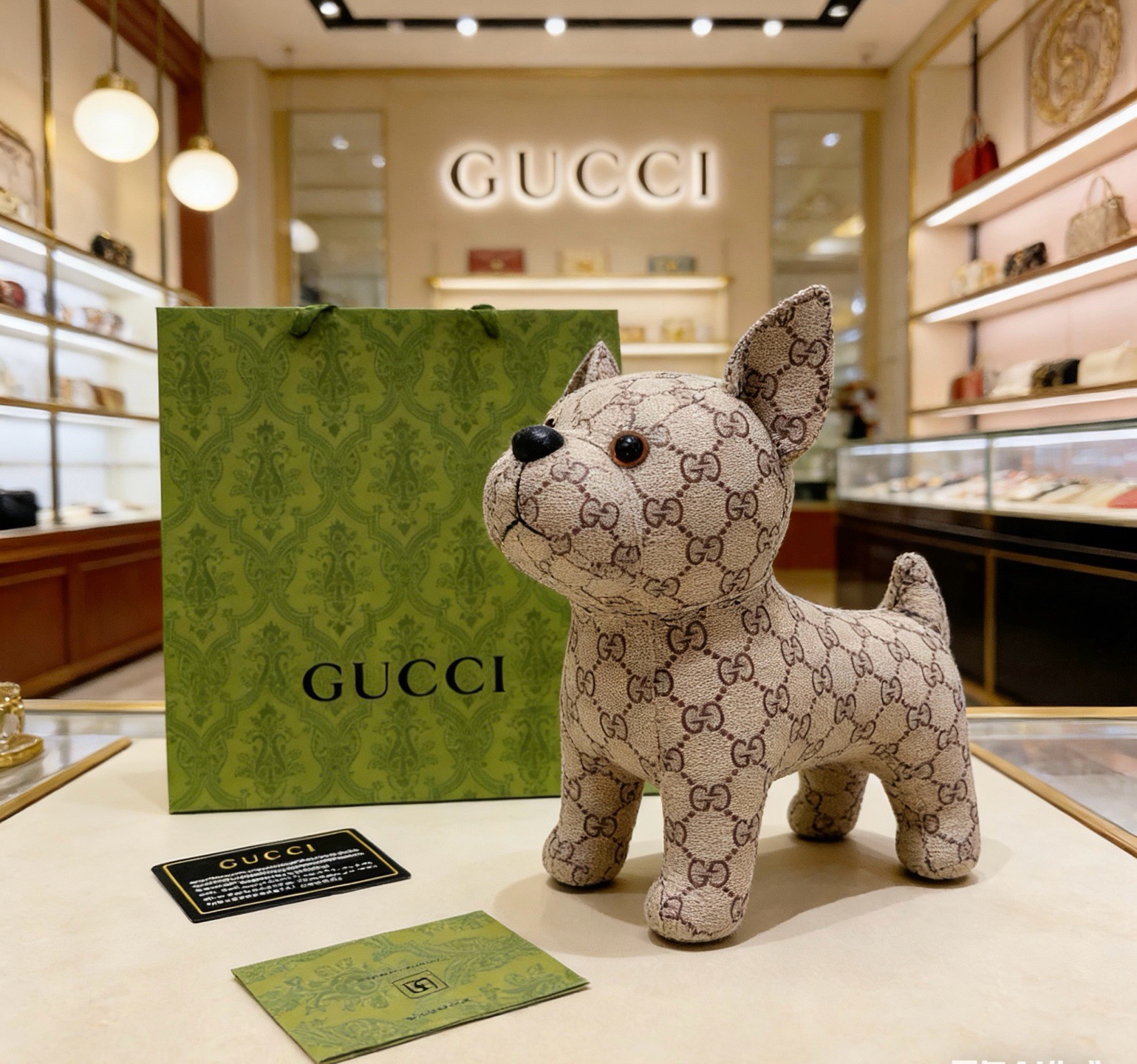 NO:862608,Batch. Hot model is coming. Gucci’s official website debuts new dog dolls for exclusive high-quality sale. Exports orders to France and releases new products. Gucci’s puppy doll has exclusive joints and movable joints. It is purely handmade. The texture and fullness are all in place. Not many in stock, so hands are slow. Super cute. Looking forward to my puppy. Put it in the car and at home. Full of high-end feeling. 30cm size, high-quality accessories, gucci19860909批. 爆款来袭 古驰官网首发新品狗狗玩偶独家高品质发售 出口法国订单新品发布 ,古驰的的一款小狗公仔独家关节可动,纯手工制作工艺 质感 饱满度全部到位 现货不多,手慢无 超级可爱的 期待我的小狗.放车里放家里高级感满满 30cm的尺寸,饰品精品,gucci,Jewelry