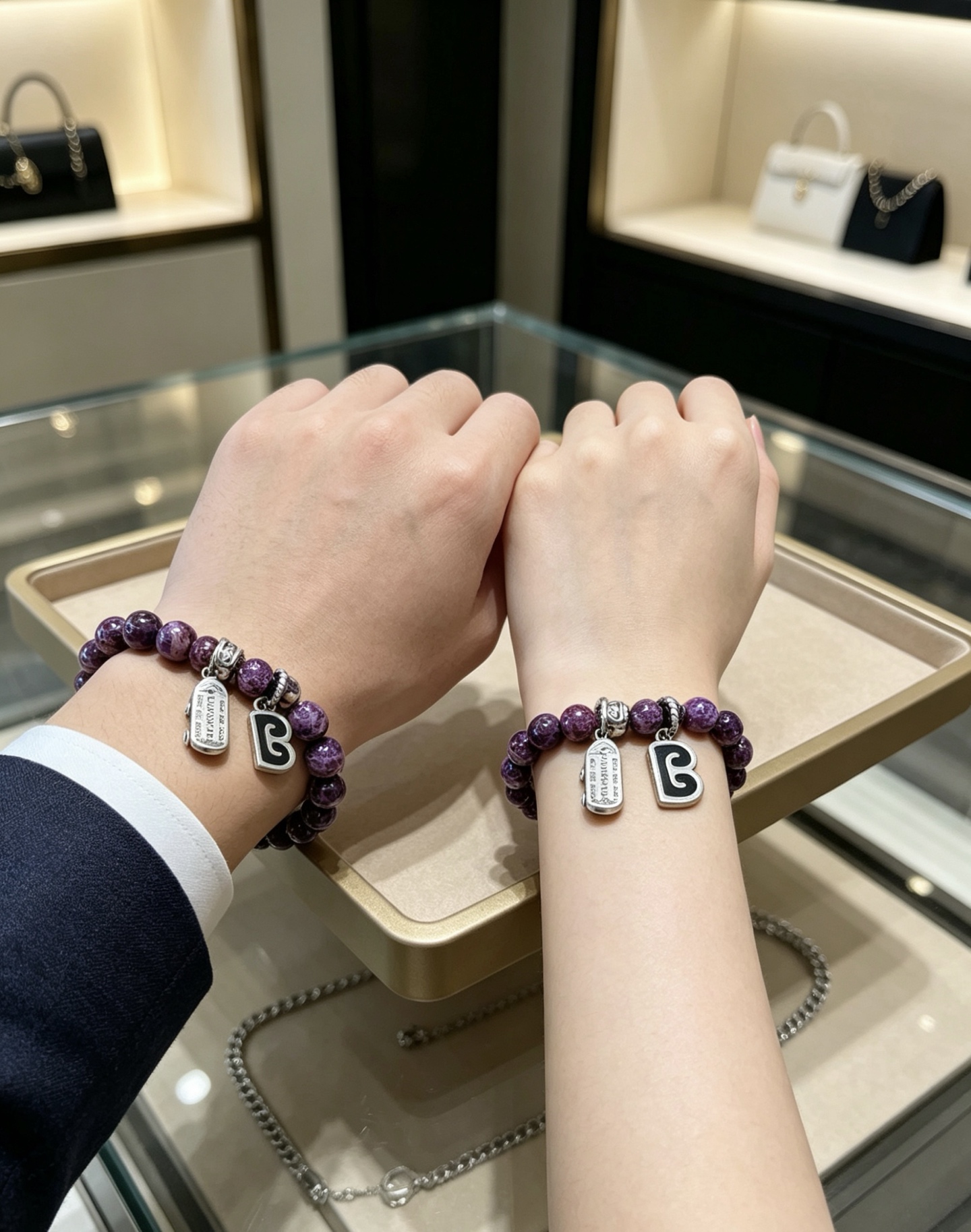 专柜精工版本天然蛇皮石巴黎世家手链 泰银风格巴黎世家手链 明星同款男女款 复古做旧风 原版复刻 纯手工打