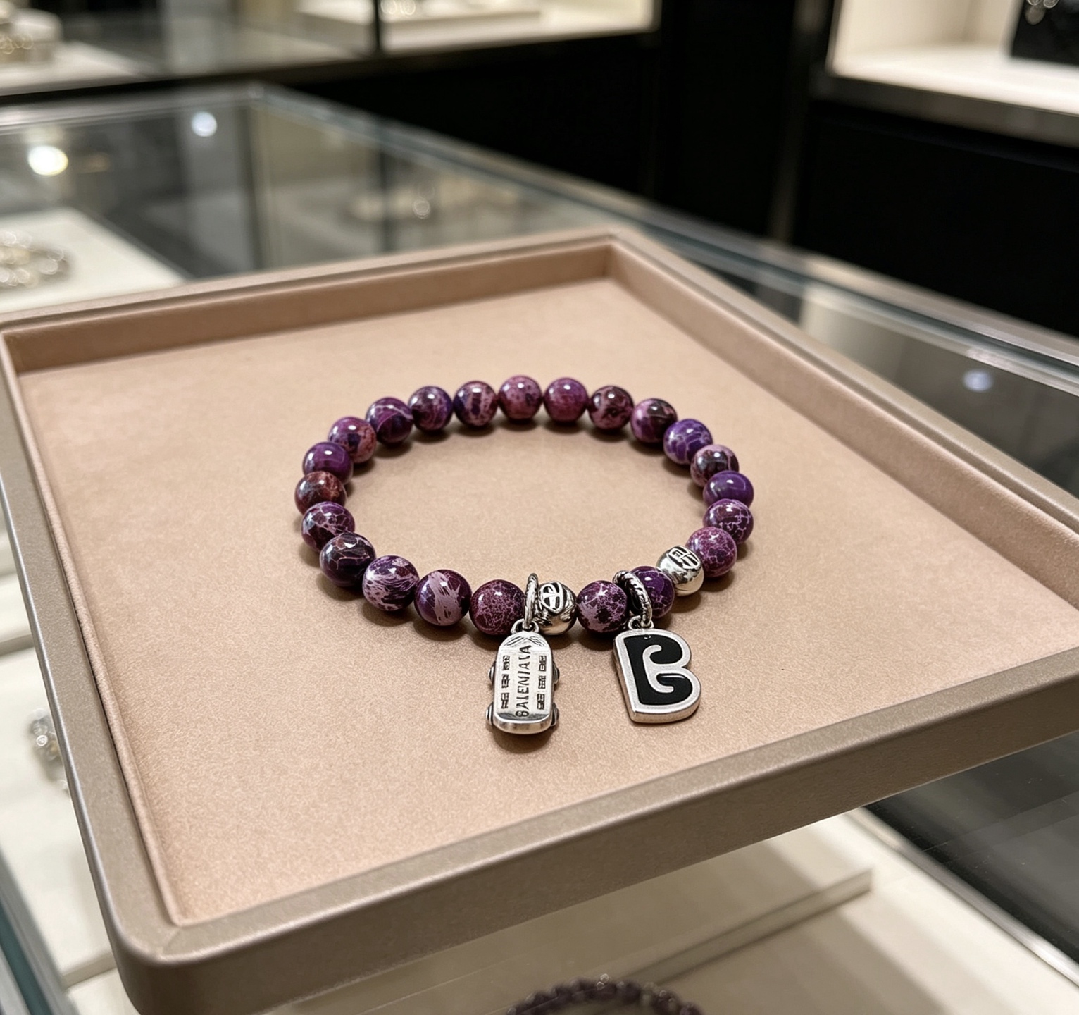 专柜精工版本天然蛇皮石巴黎世家手链 泰银风格巴黎世家手链 明星同款男女款 复古做旧风 原版复刻 纯手工打