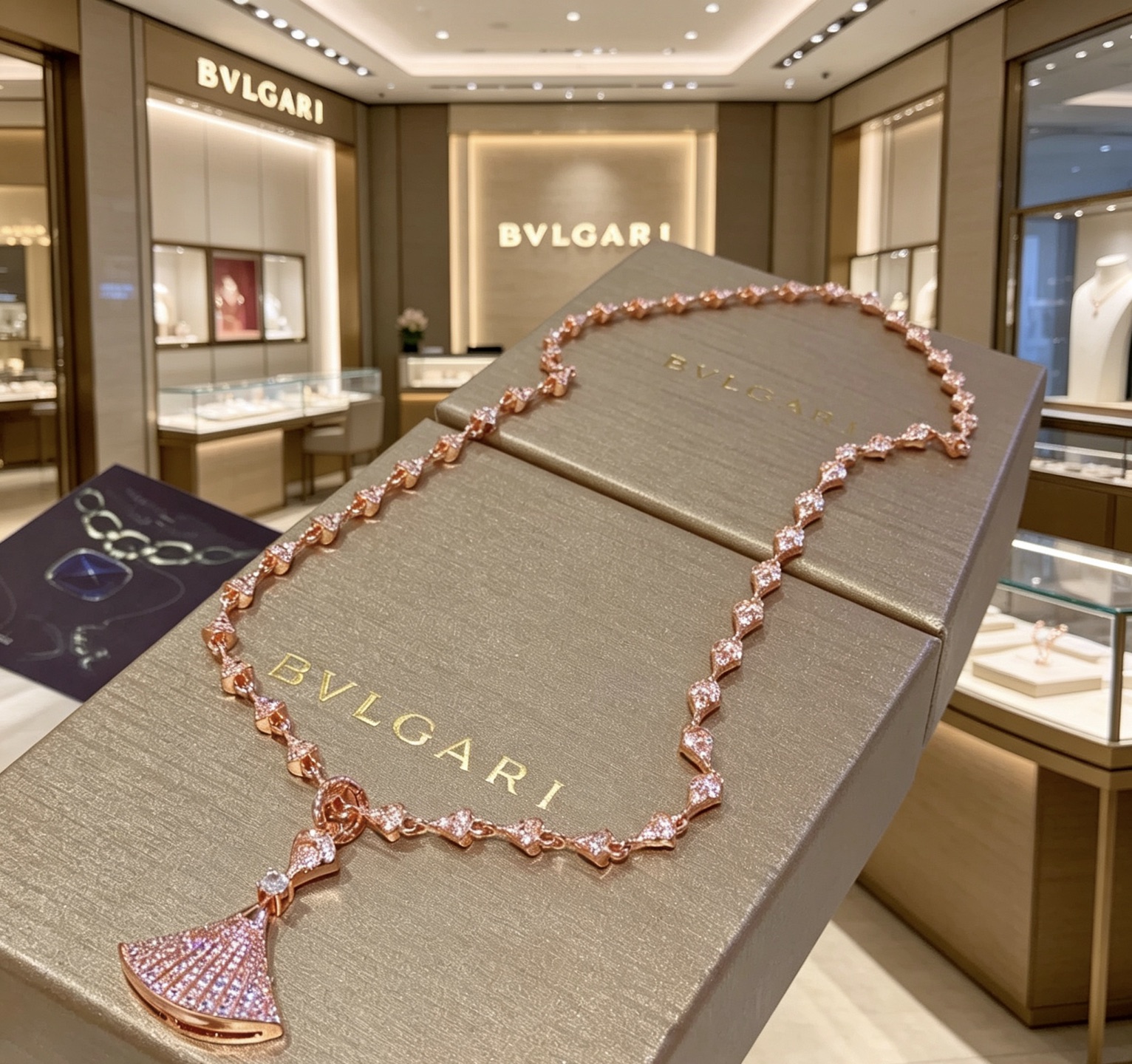 宝格丽项链V金材质 。BVLGARI宝格丽 DIVAS‘ DREAM 系列 品相完美，细节无敌，那种独特