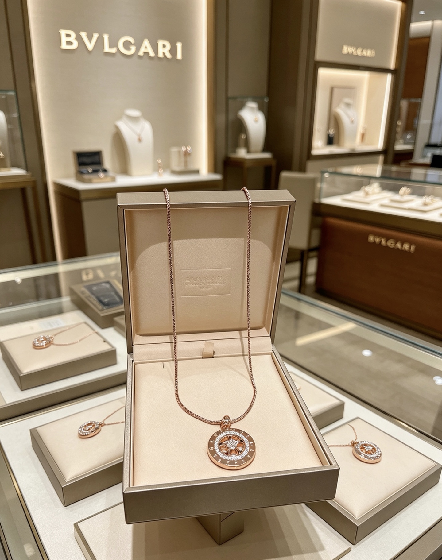 Bvlgari Bvlgari Bvlgari necklace Rose gold with diamond accents 60cm