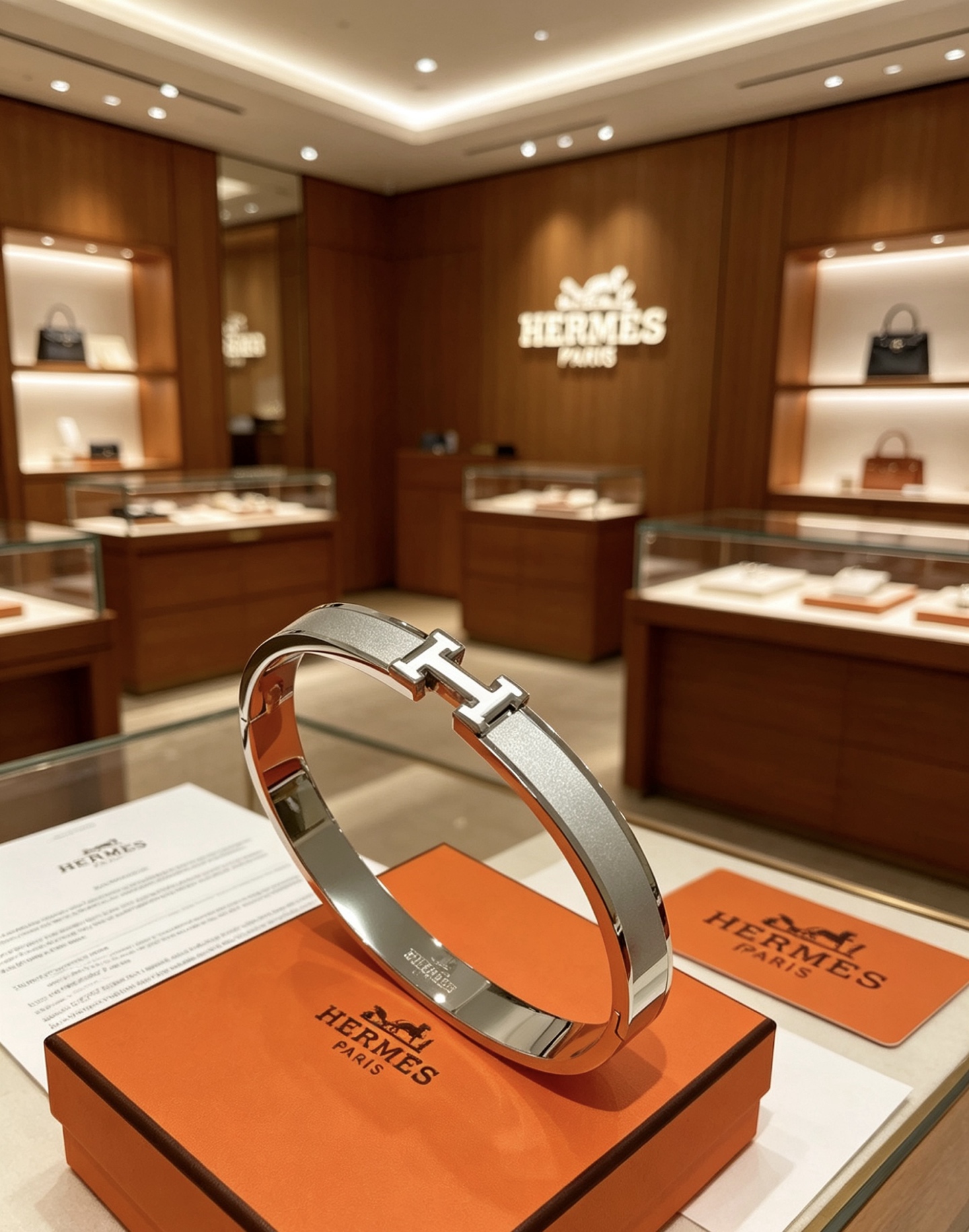 Hermès gold-tone bracelet, shown in the complete original source image set.