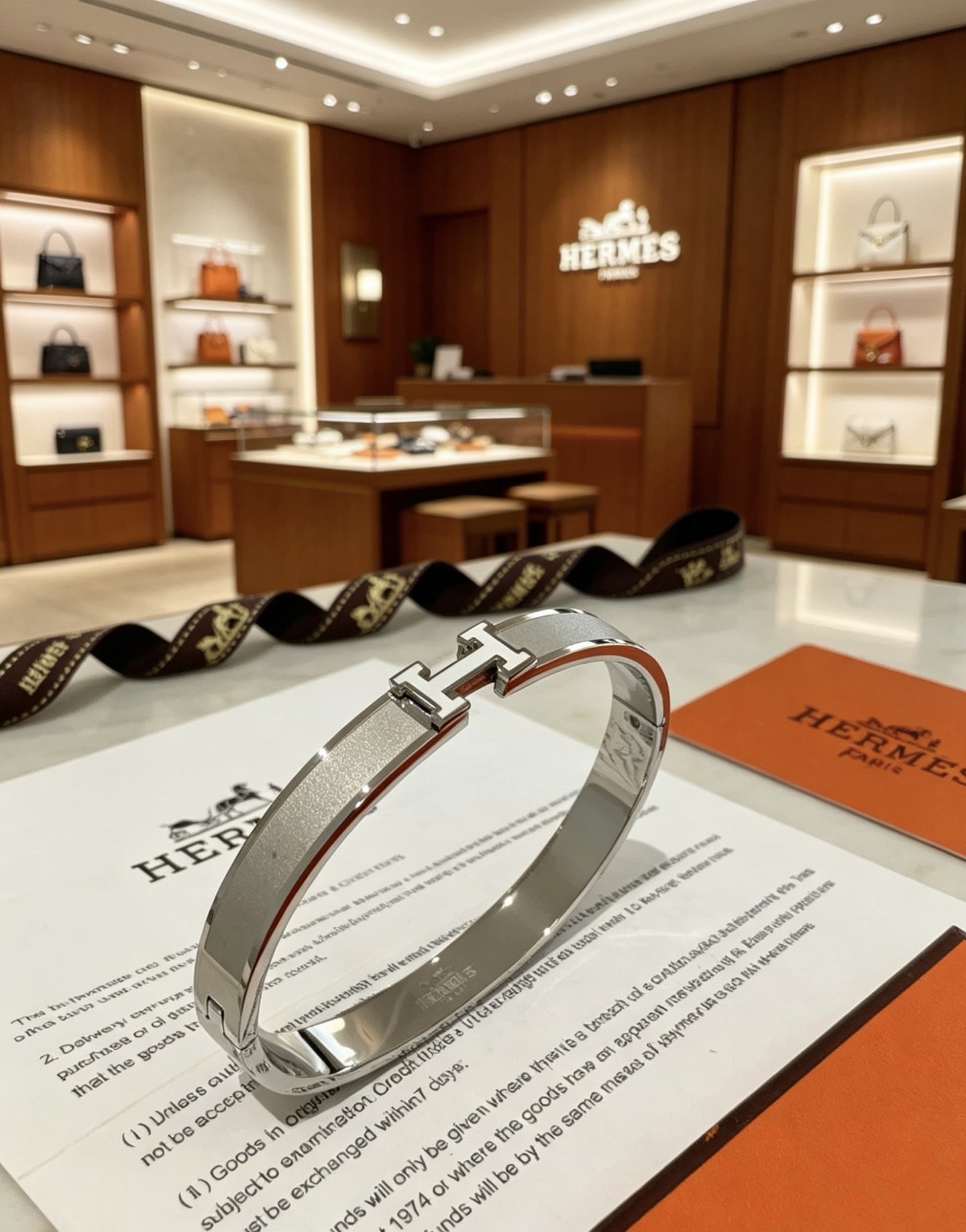 Hermès gold-tone bracelet, shown in the complete original source image set. 4