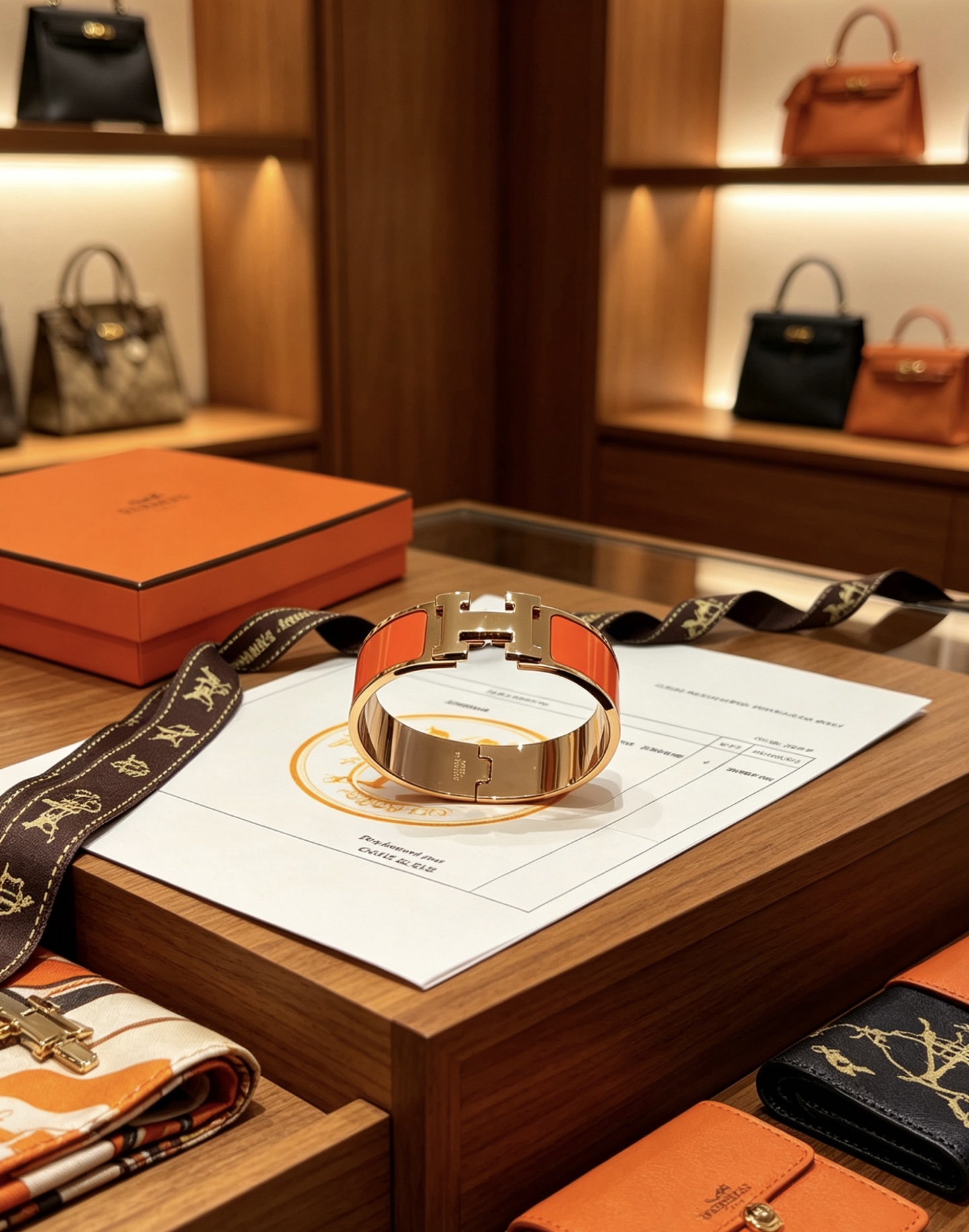 Hermès enamel bracelet, shown in the complete original source image set.