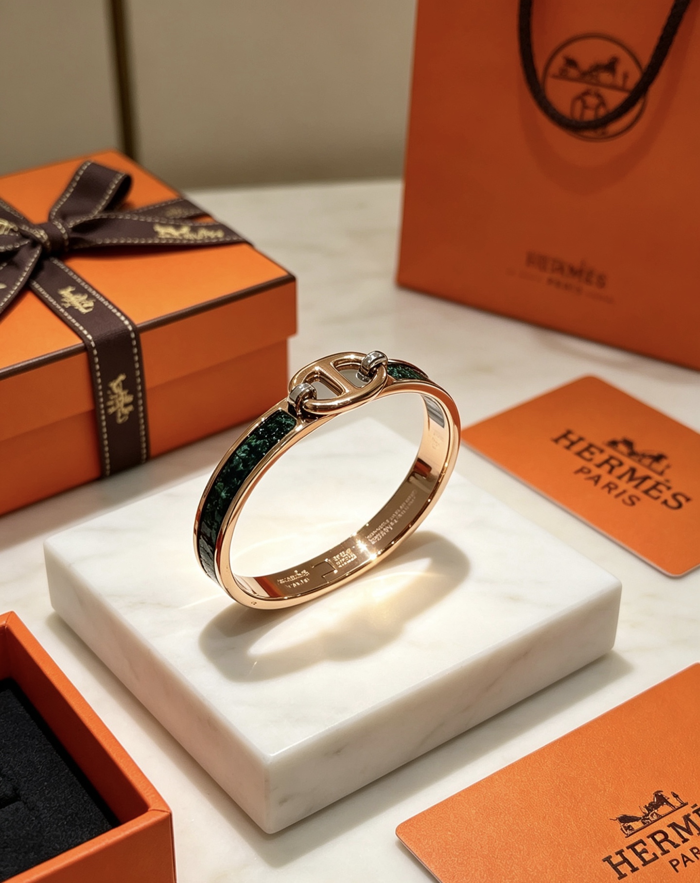 爱马仕 Hermès 传世高定珠宝耳环项链戒指首饰 #A389A212 4