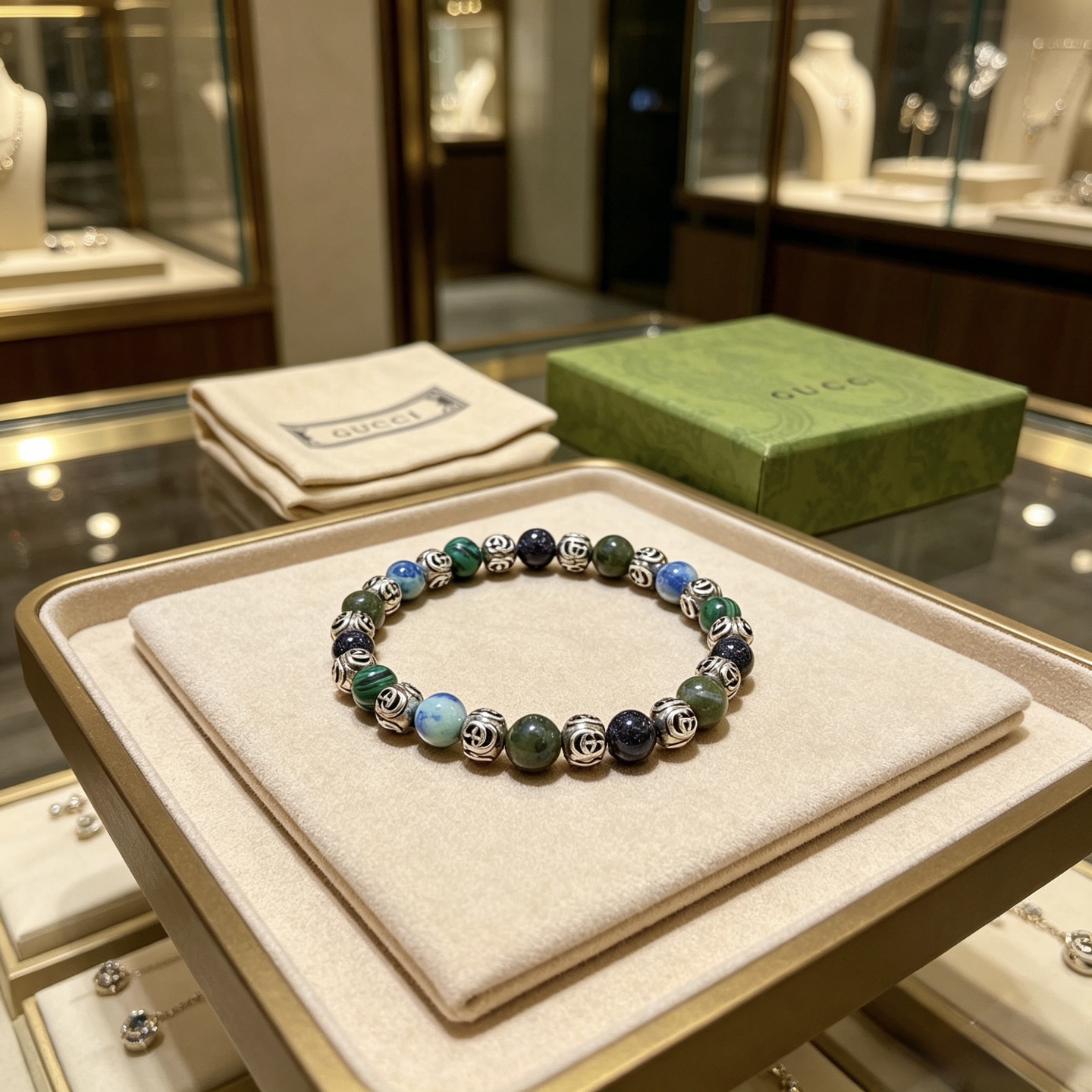 NO:896612,Batch Gucci Bracelet Luxurious Gucci Bracelet Agate Crystal Same Style for Men and Women The latest full-piece beaded bracelet is of a higher grade Star's Anger Forest Series Double G Retro Gucci Bracelet Size: 16-24 cm Details distressed version Not available in the market Glossy version Not available in the market Ordinary make this one has been out The best-selling model in Gucci Very good match with clothes, high-quality jewelry, Gucci, Bracelet19860909批 古驰手链奢华古驰手串 玛瑙水晶男女同款 最新款全件串珠手链档次更高明星同款Anger Forest系列双g复古古驰手链 尺寸:16-24厘米 细节对版做旧处理 非市面亮面版型 非市面普通做这款一直在出 古驰里面热卖款 非常好搭配衣服,饰品精品,gucci,bracelet,Jewelry