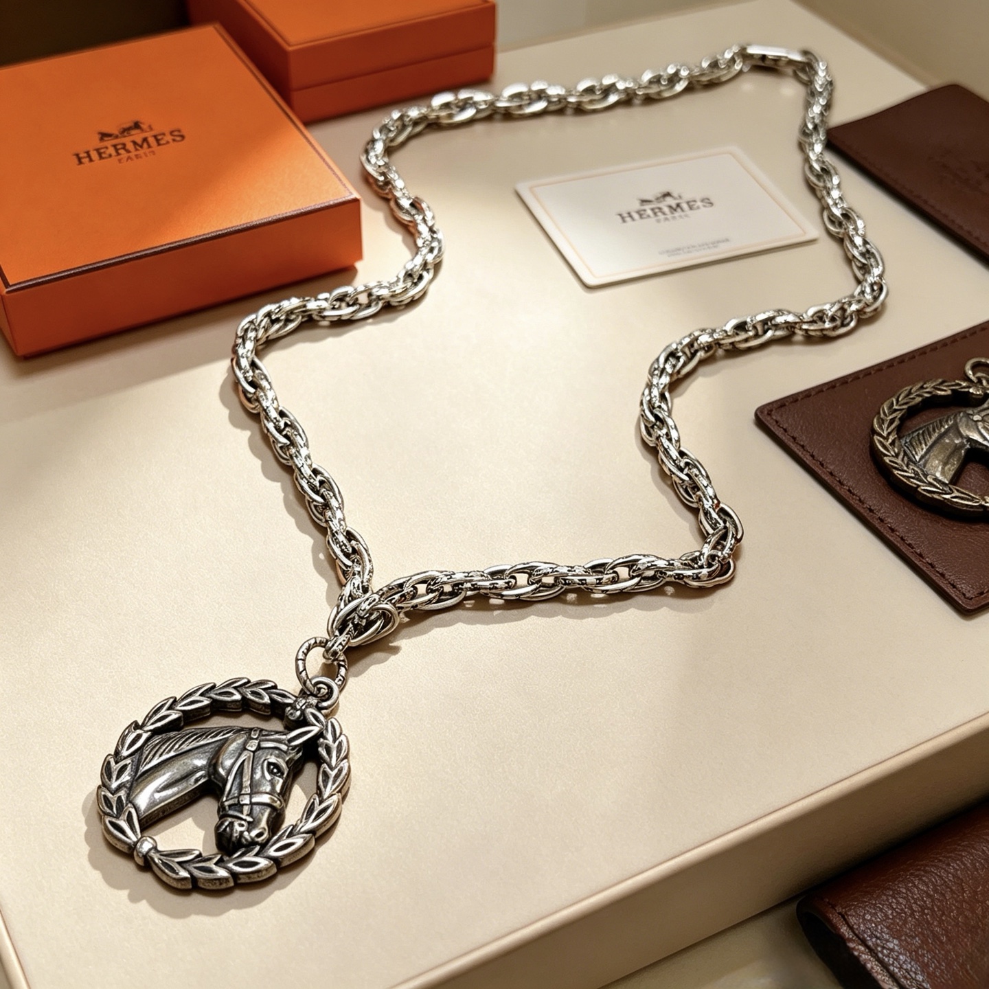 Hermès H pendant necklace, shown in the complete original source image set. 7